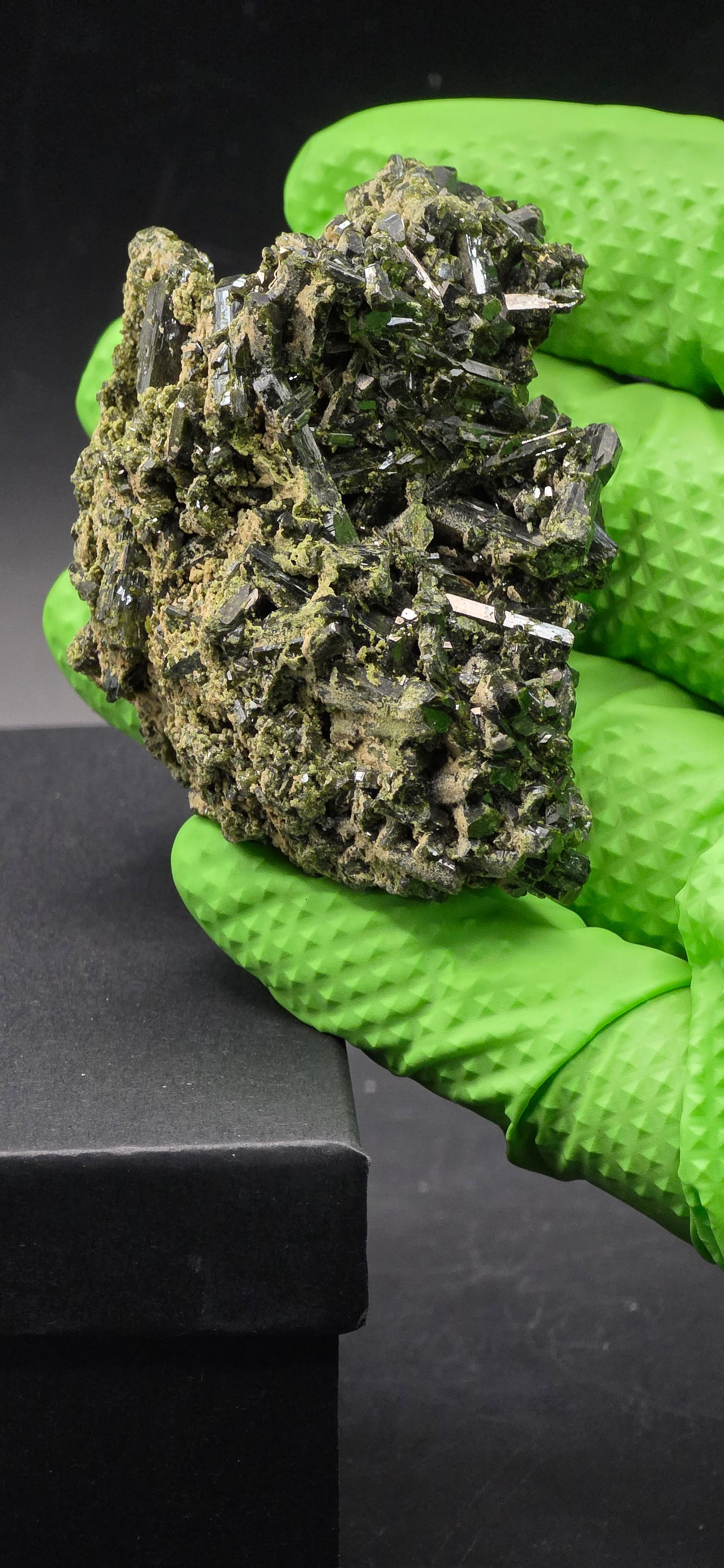Green Tourmaline Matrix w/Epidote - Brazil *4