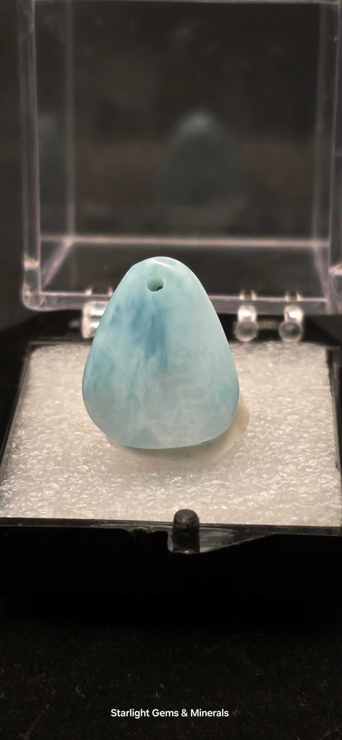 High Clarity Larimar Eggdrop Pendant!