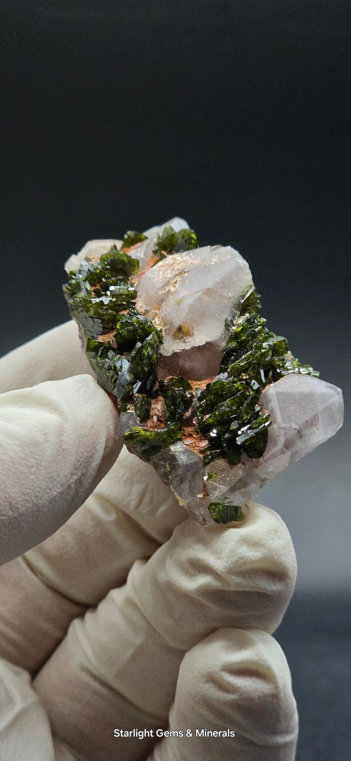 Brazilian Epidote on Phantom Sulfopyright Super Seven Quartz Matrix!