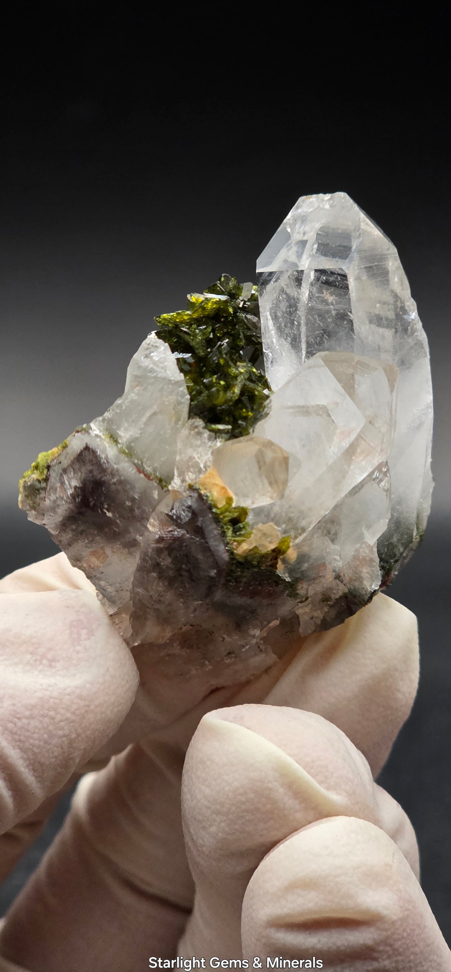 Brazilian Epidote Bloom on Key S7 Phantom Quartz Matrix!!
