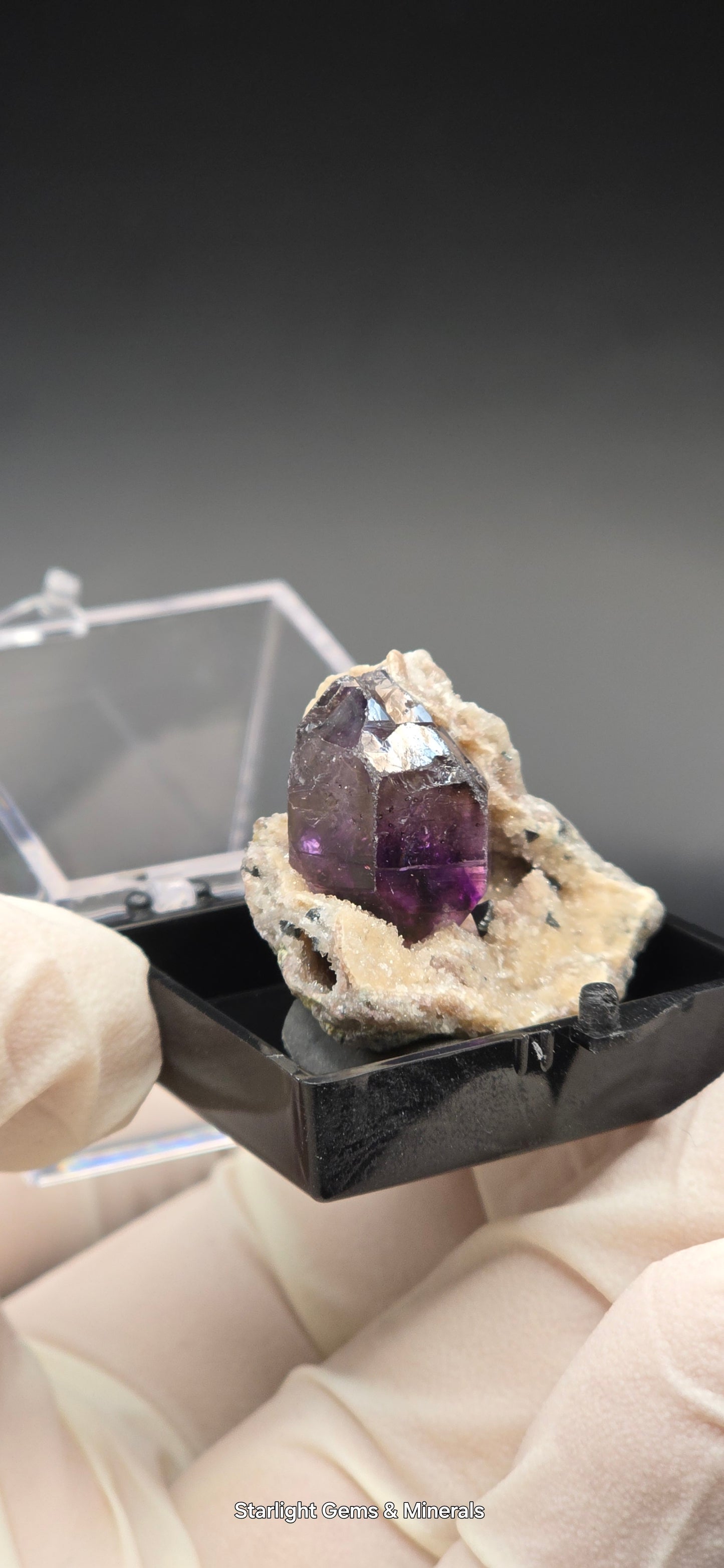 Shangaan Phantom Amethyst on Calcite Matrix Zimbabwe