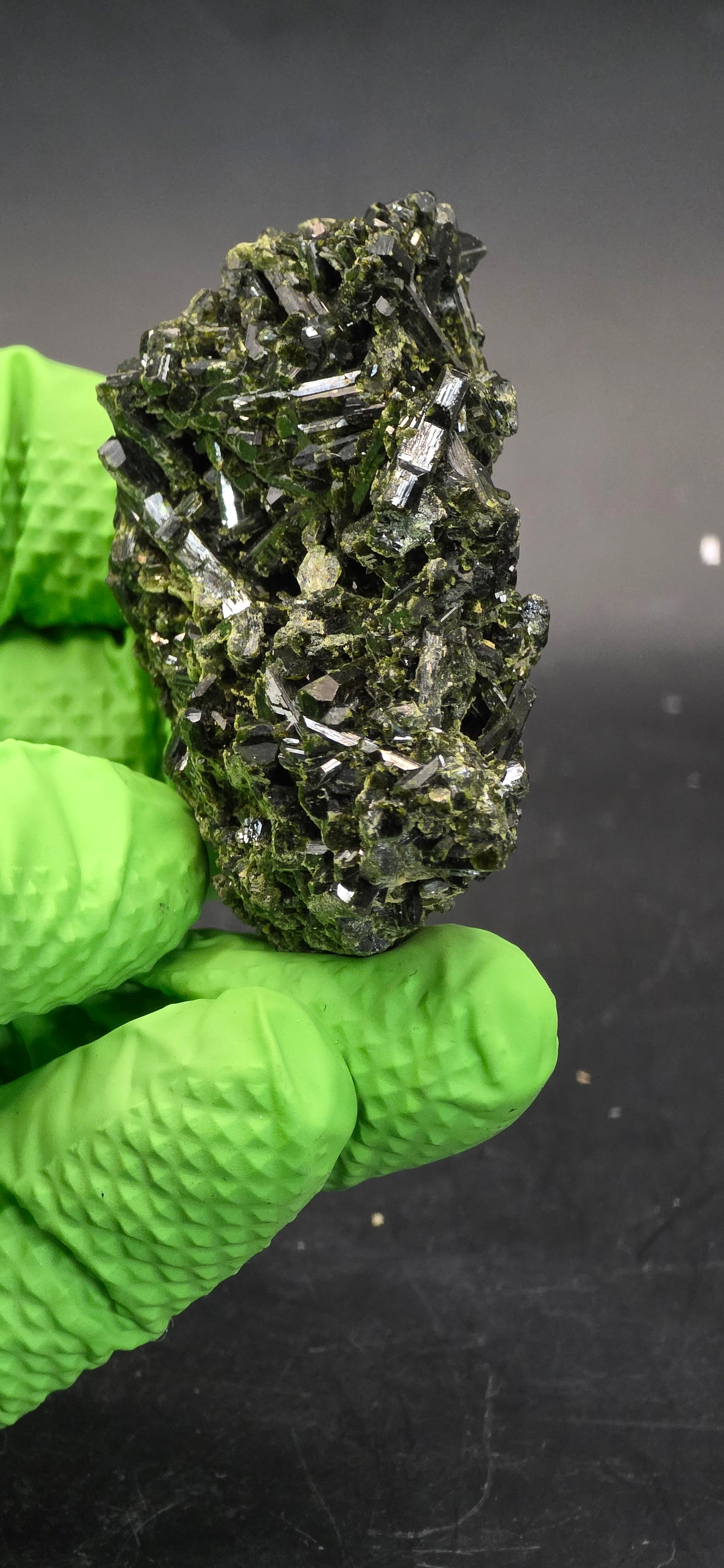 Green Tourmaline Matrix w/Epidote - Brazil *4