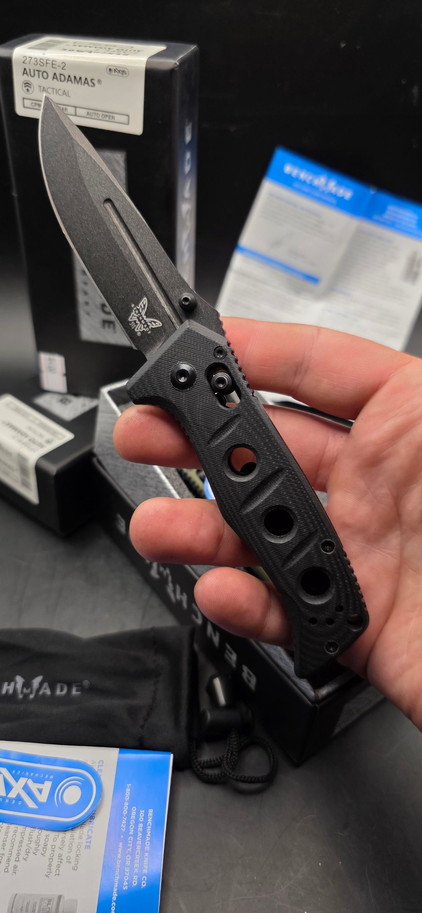 Benchmade 273SFE-2BK Auto Adamas Tactical Pocket Knife