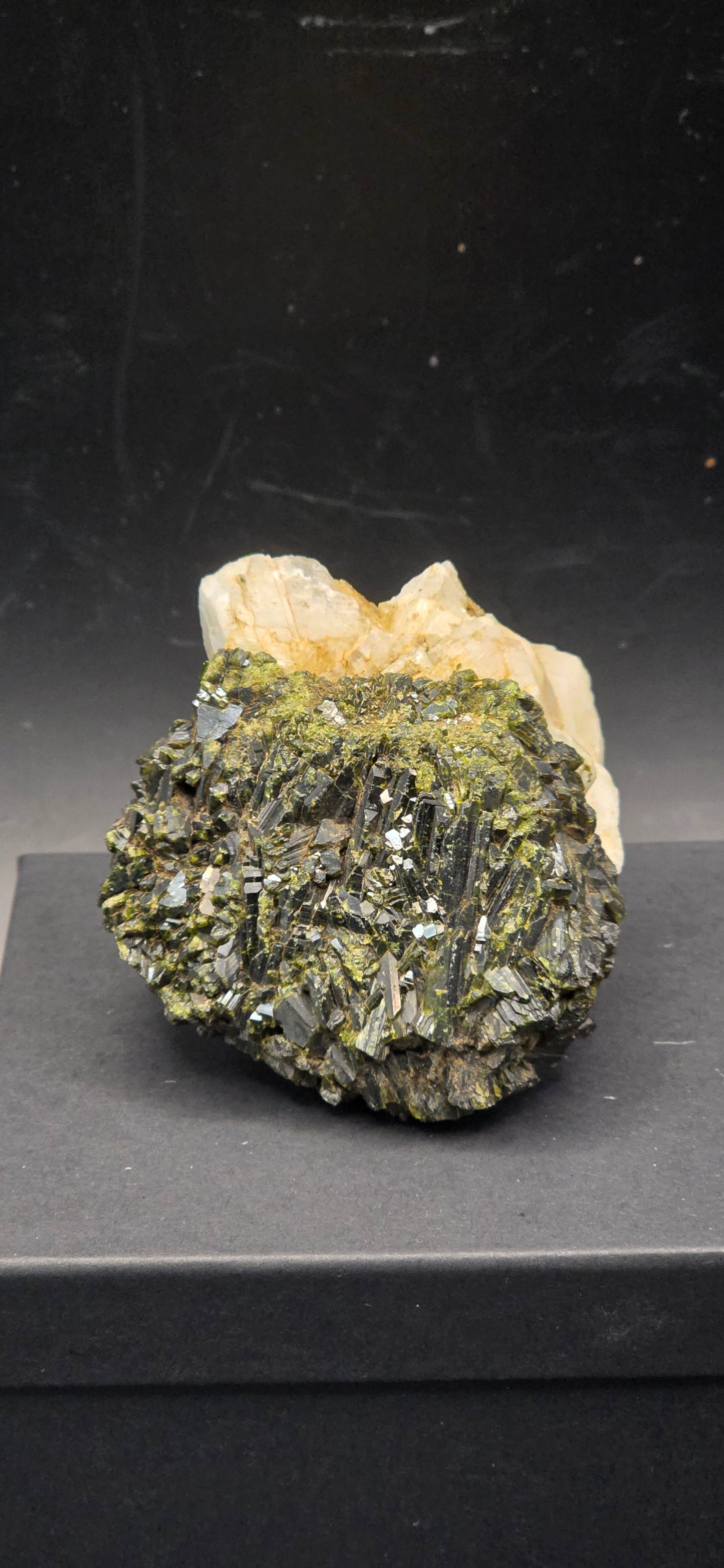 Green Tourmaline & Quartz Matrix w/Epidote  Inclusions - Brazil *5 unusual formation