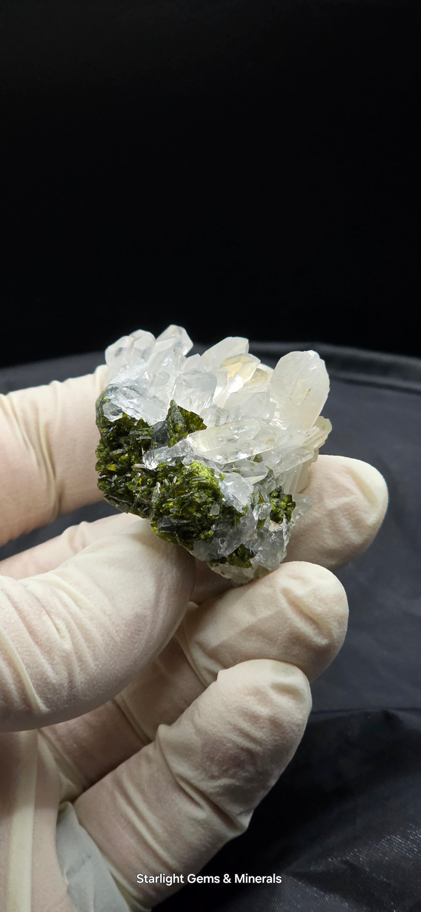Brazilian Super Seven Quartz cluster w/ Epidote on Matrix!