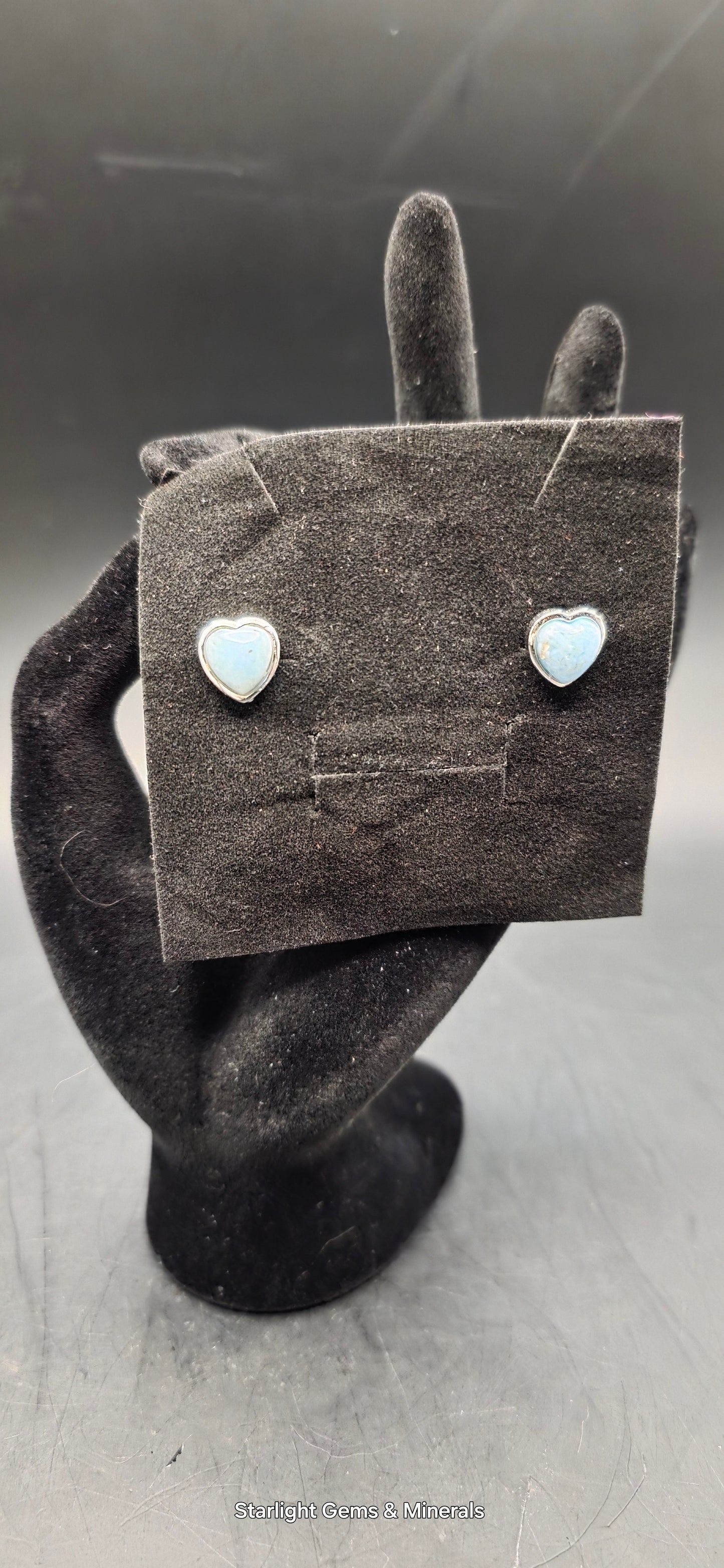 Larimar Heart Studs!