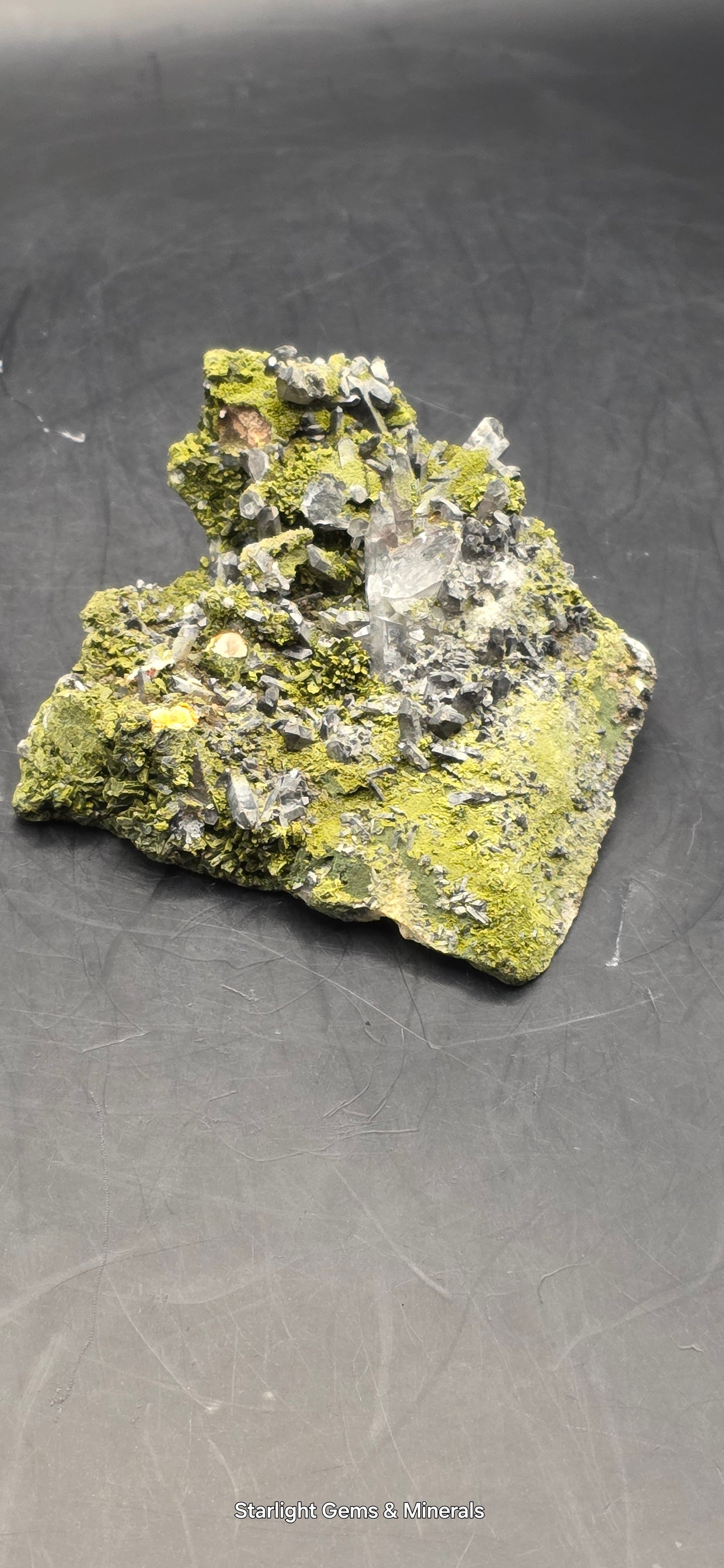 Epidote and Chlorite Included Brazilian Super Seven Quartz Matrix Forest!