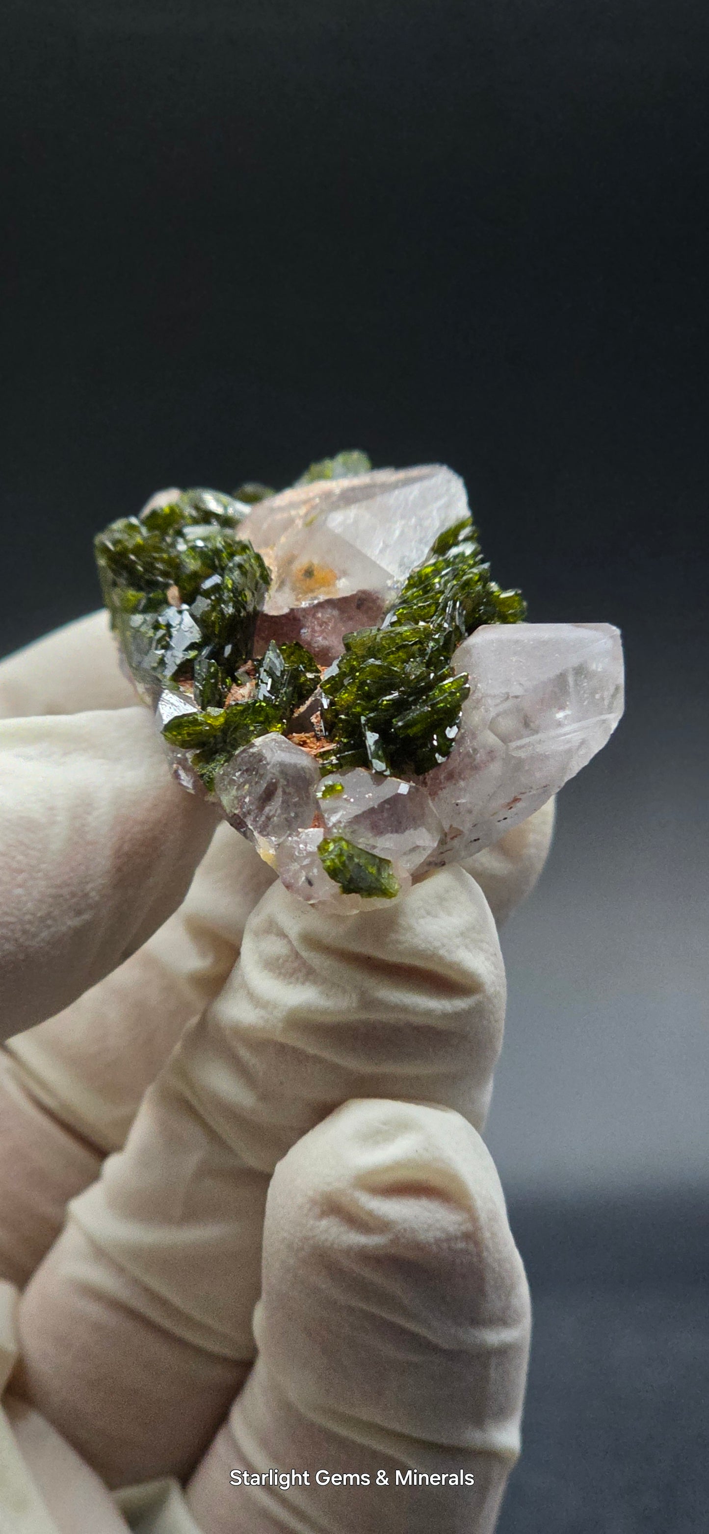 Brazilian Epidote on Phantom Sulfopyright Super Seven Quartz Matrix!