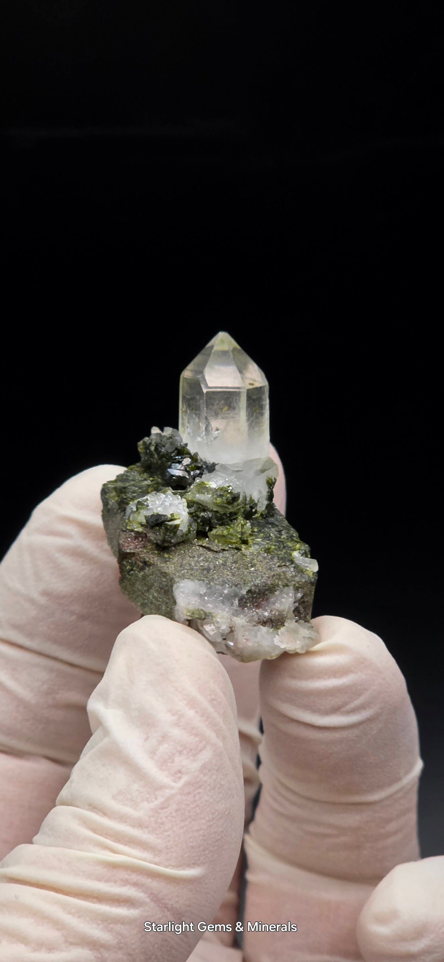 Super Seven Lumarian Phantom Quartz w/ Epidote Inclusions, on Matrix, w/ Coderite Bloom! Brazil