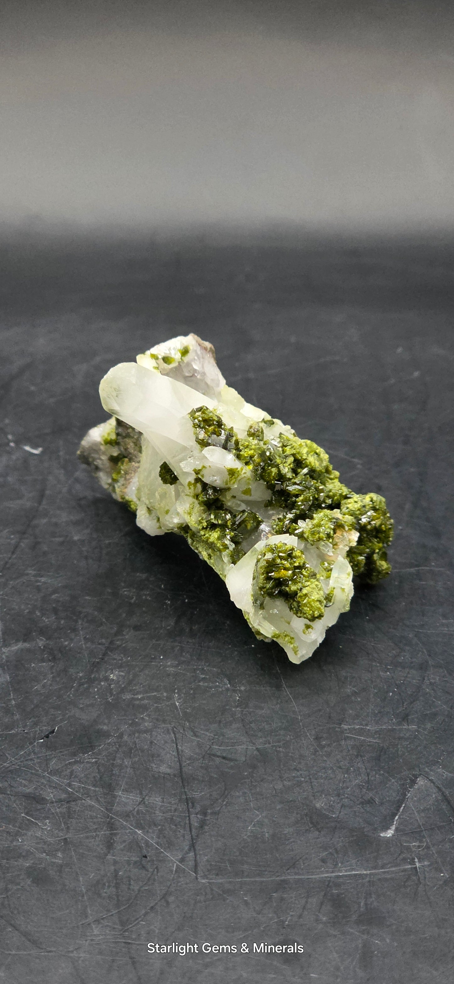 Brazilian Super Seven Coderite Quartz cluster w/ Epidote on Matrix!