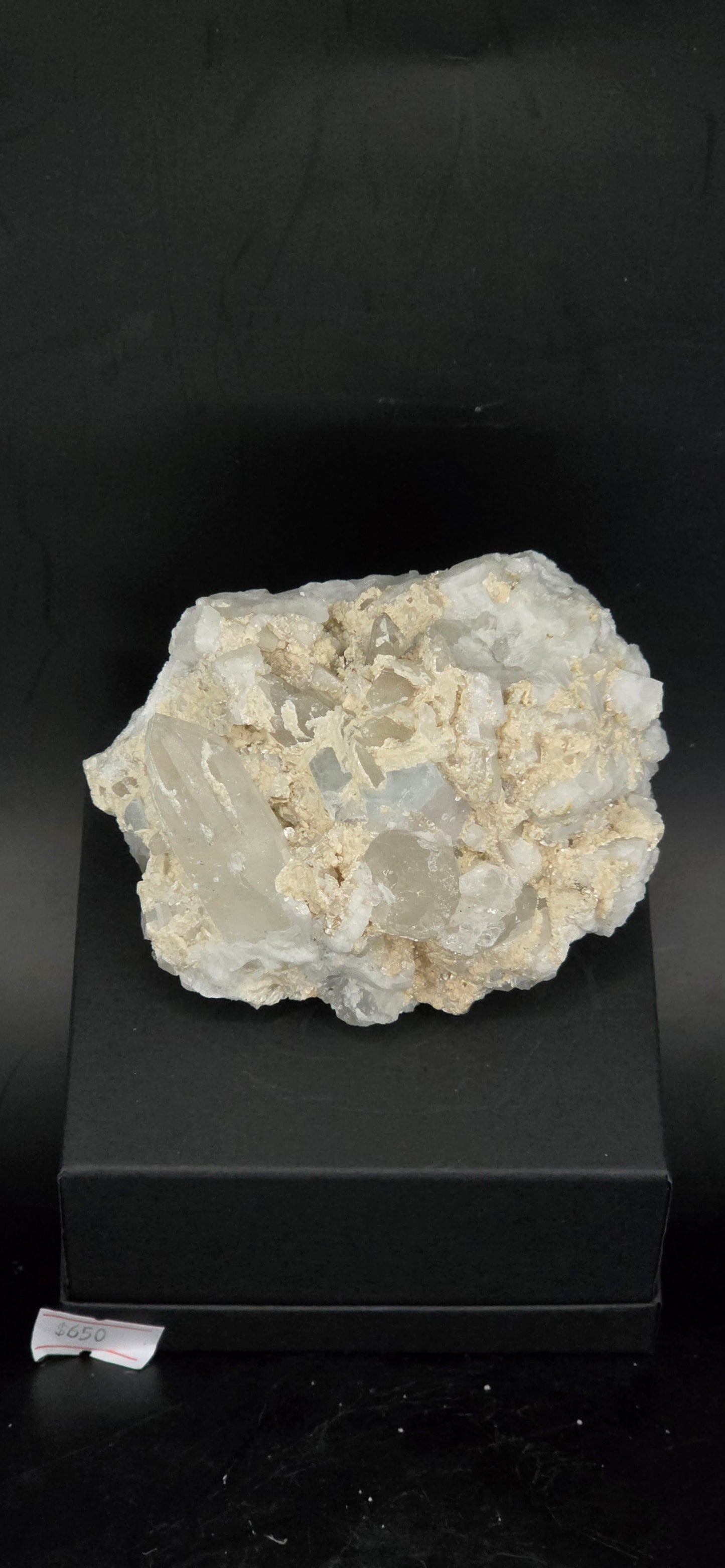 Erongo Region Namibian Aquamarine Matrix w/ Beautiful Micha, Quartz, Stunning UV/PL Calcite Coating, and Fluorite.As the primary crystals