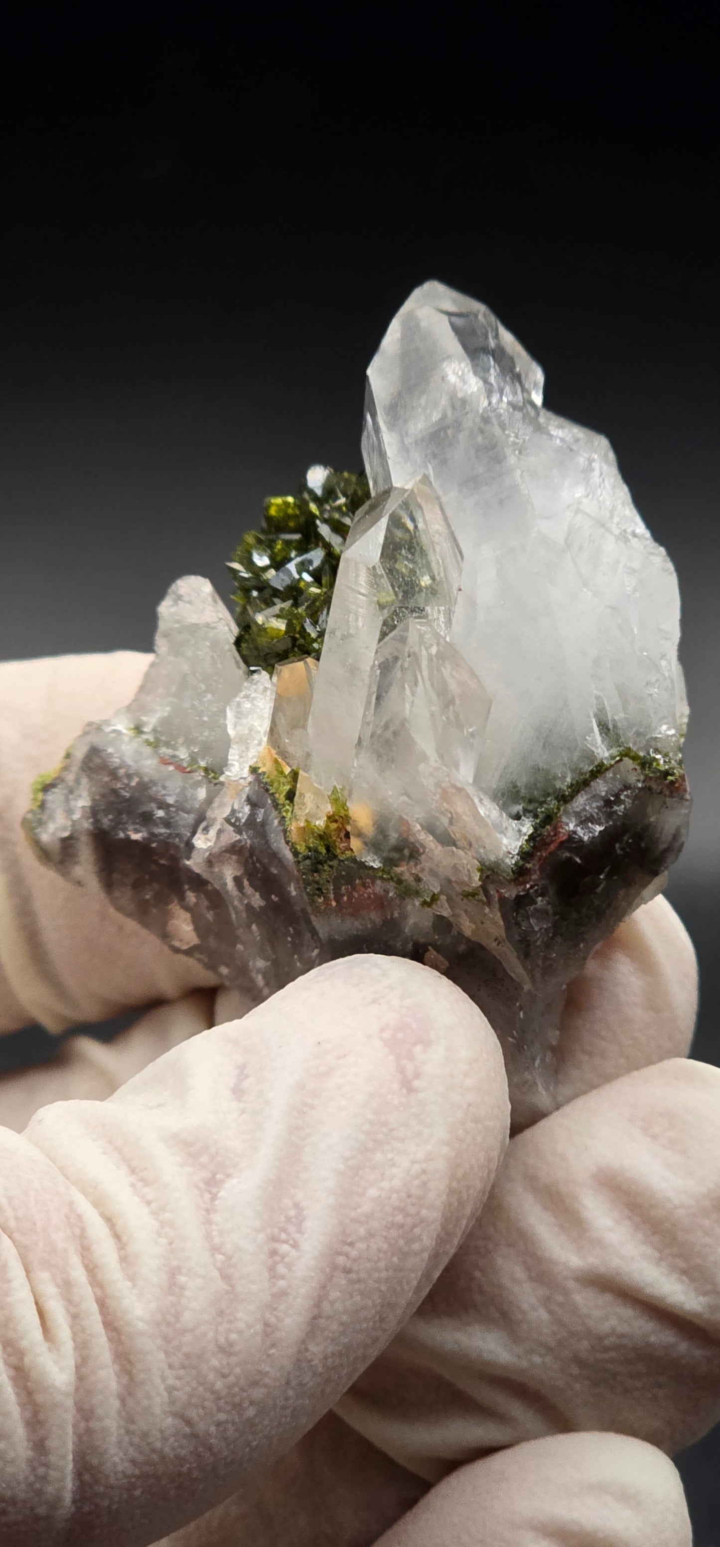 Brazilian Epidote Bloom on Key S7 Phantom Quartz Matrix!!