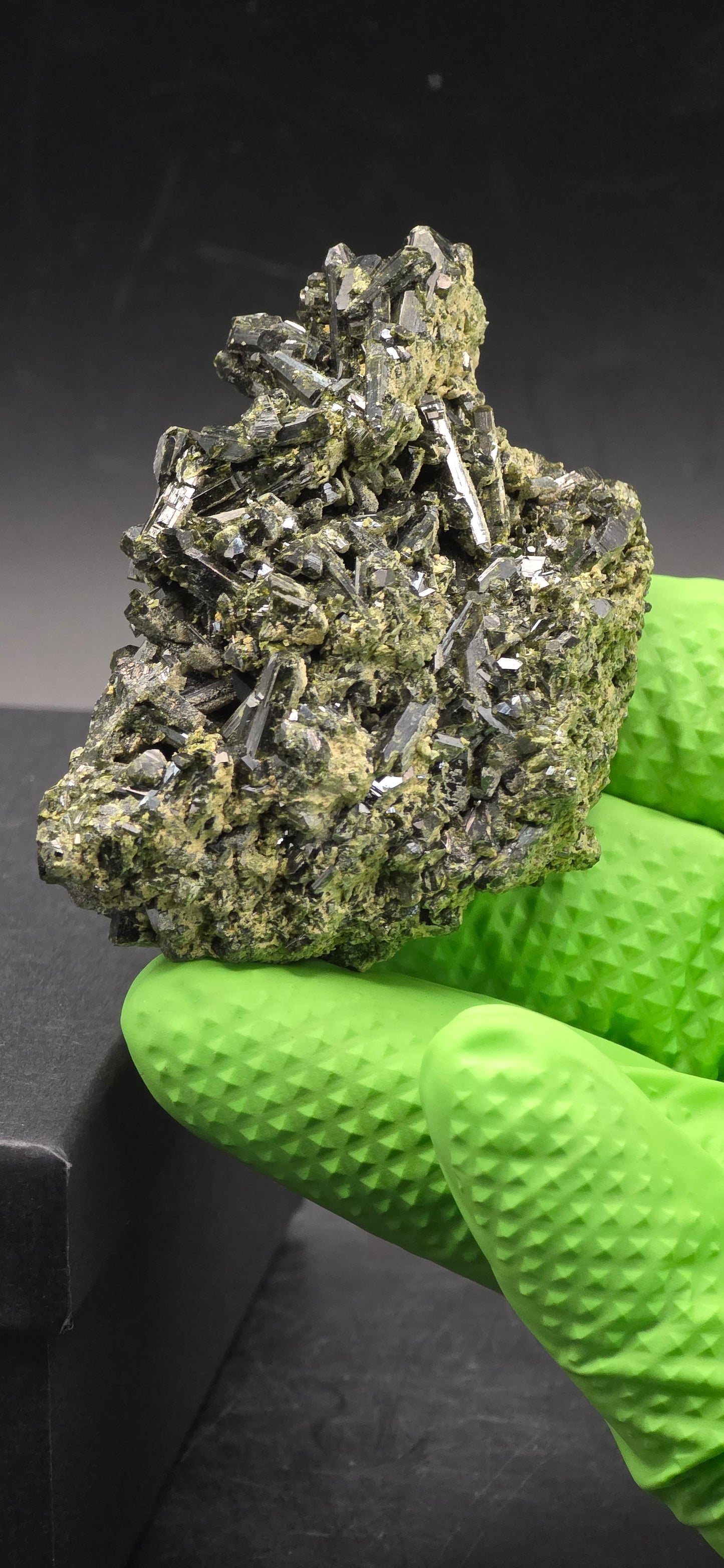 Green Tourmaline Matrix w/Epidote - Brazil *4