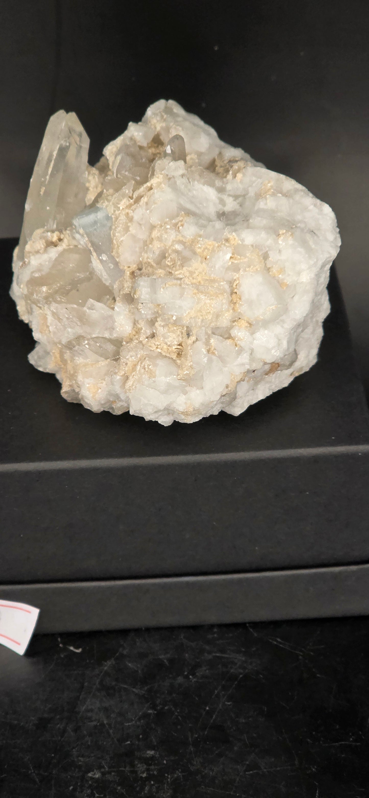 Erongo Region Namibian Aquamarine Matrix w/ Beautiful Micha, Quartz, Stunning UV/PL Calcite Coating, and Fluorite.As the primary crystals