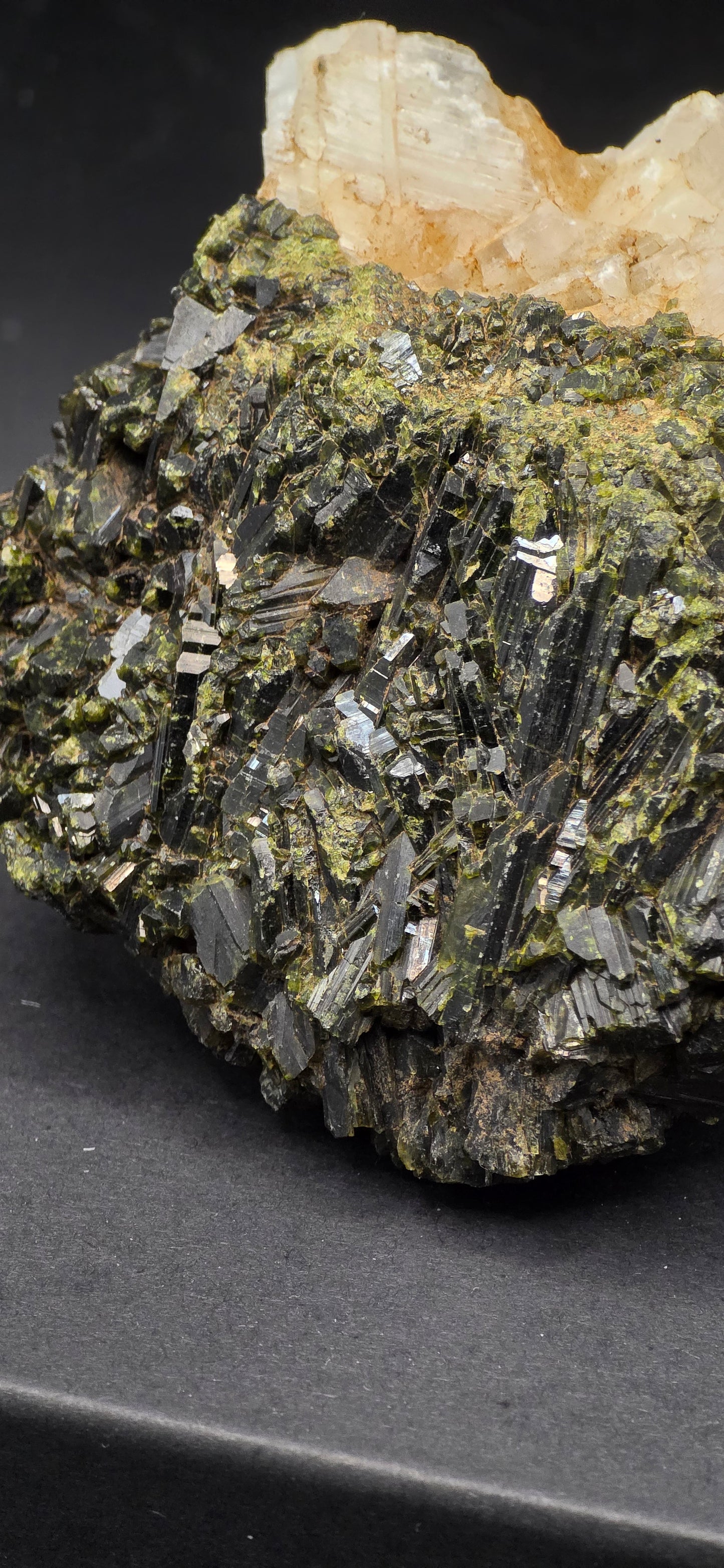 Green Tourmaline & Quartz Matrix w/Epidote  Inclusions - Brazil *5 unusual formation