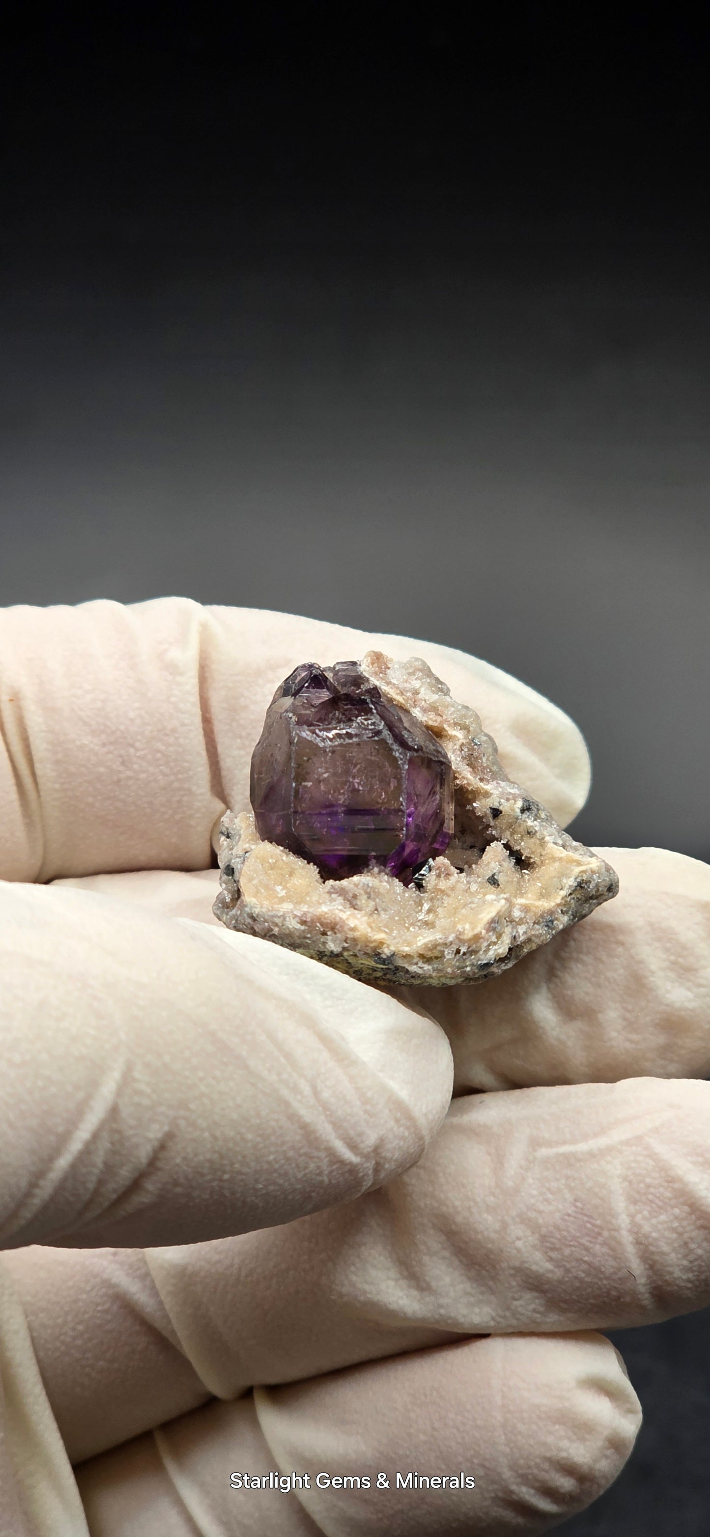 Shangaan Phantom Amethyst on Calcite Matrix Zimbabwe