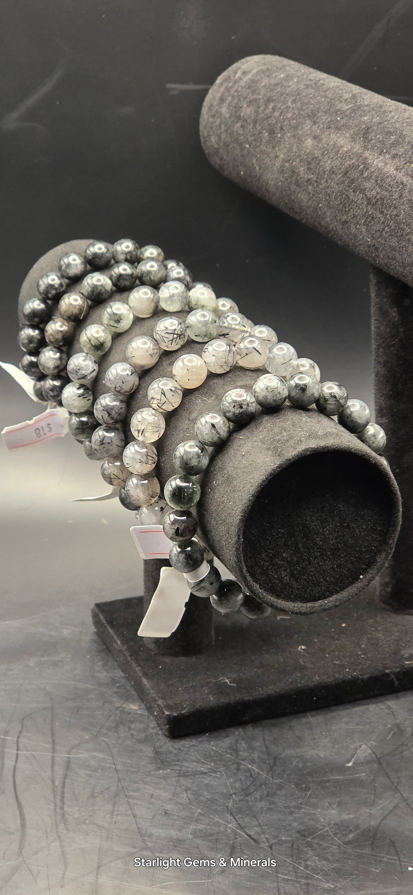 Black Tourmaline Rutilated Quartz Bracelets. High quality.