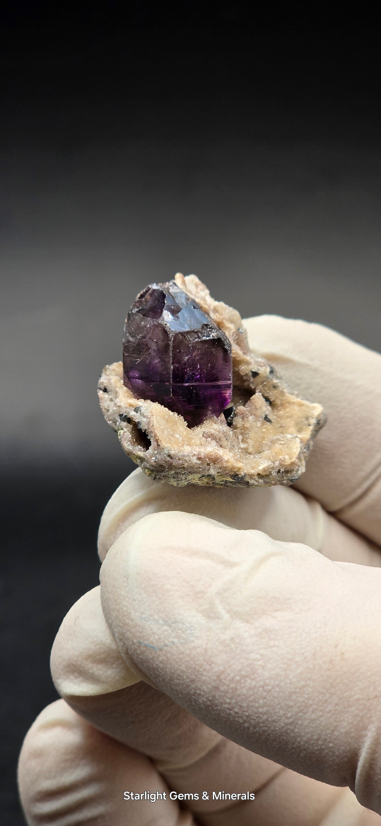Shangaan Phantom Amethyst on Calcite Matrix Zimbabwe