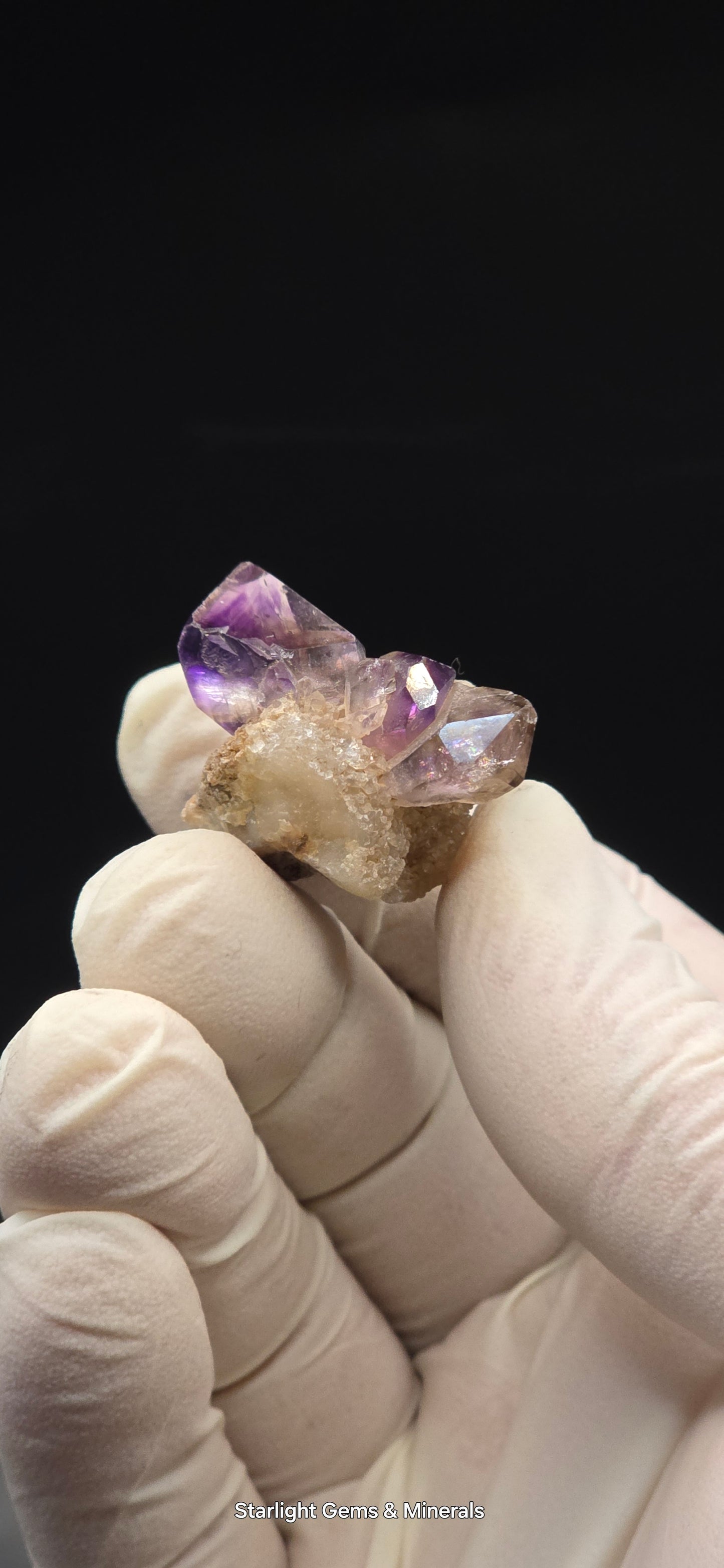 Shangaan Phantom Amethyst On Quartz over Calcite Matrix! Zimbabwe