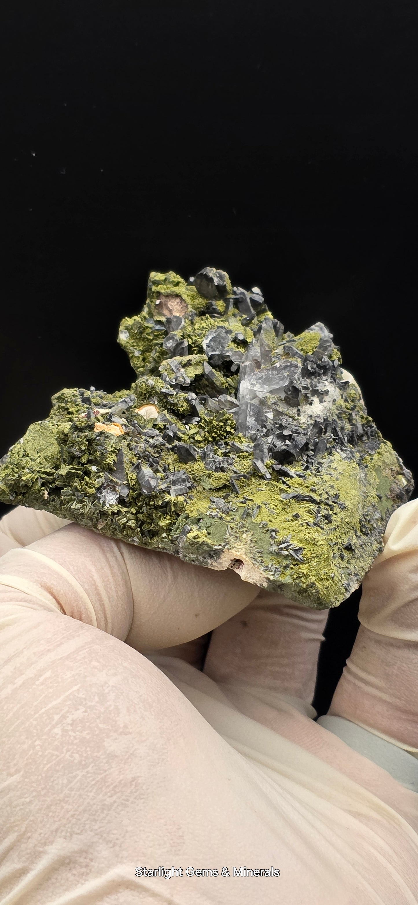 Epidote and Chlorite Included Brazilian Super Seven Quartz Matrix Forest!