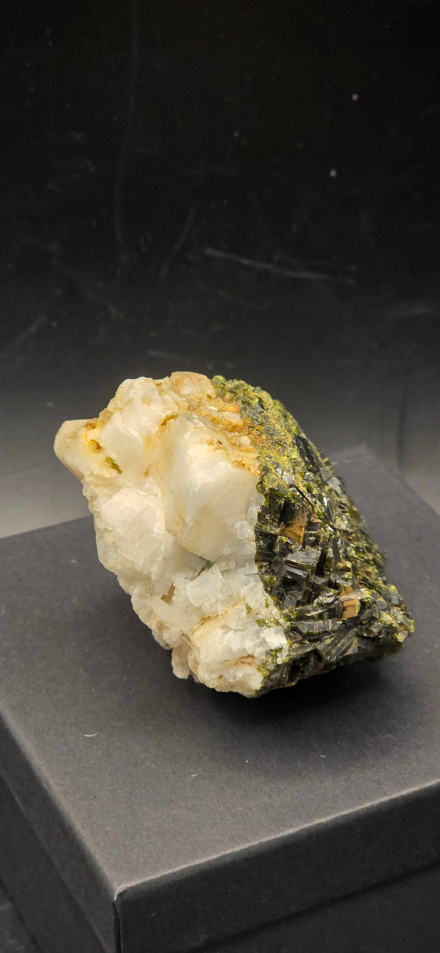 Green Tourmaline & Quartz Matrix w/Epidote  Inclusions - Brazil *5 unusual formation