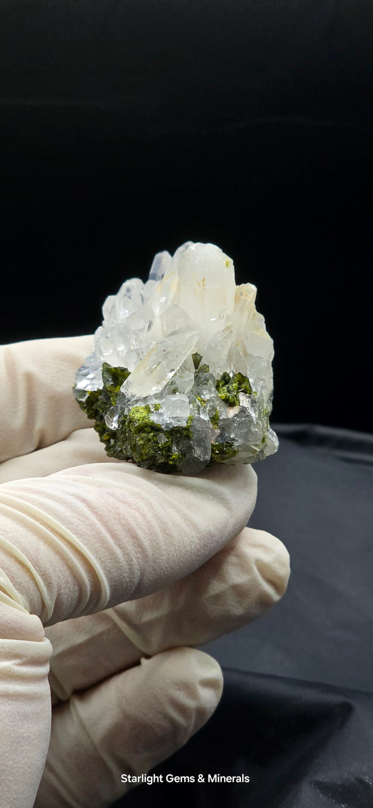 Brazilian Super Seven Quartz cluster w/ Epidote on Matrix!