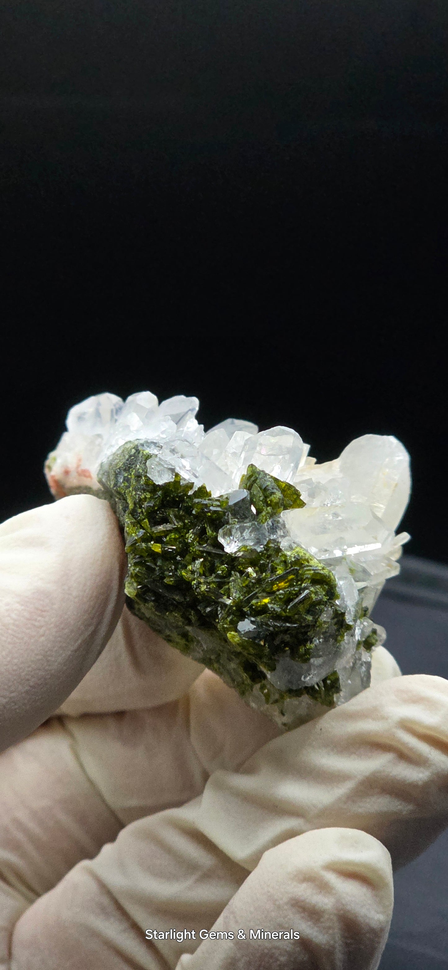 Brazilian Super Seven Quartz cluster w/ Epidote on Matrix!