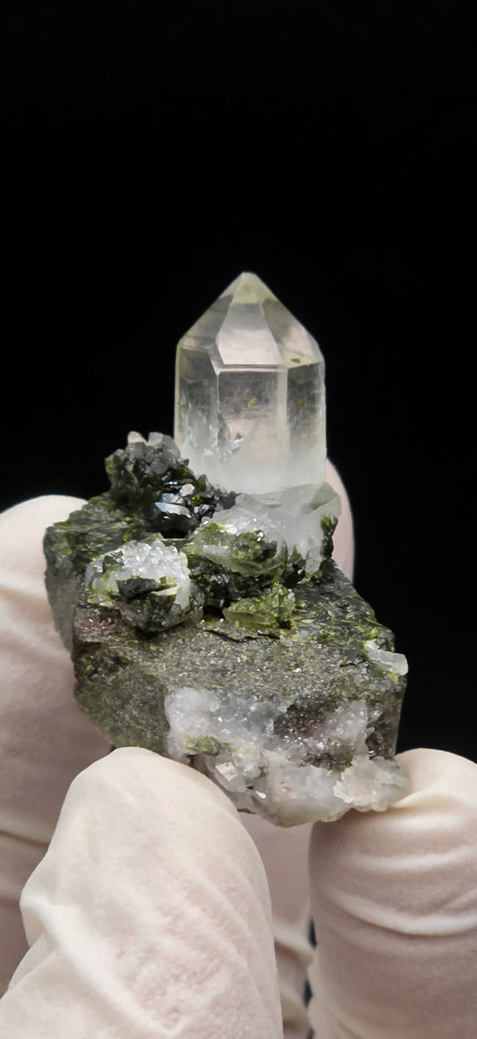 Super Seven Lumarian Phantom Quartz w/ Epidote Inclusions, on Matrix, w/ Coderite Bloom! Brazil