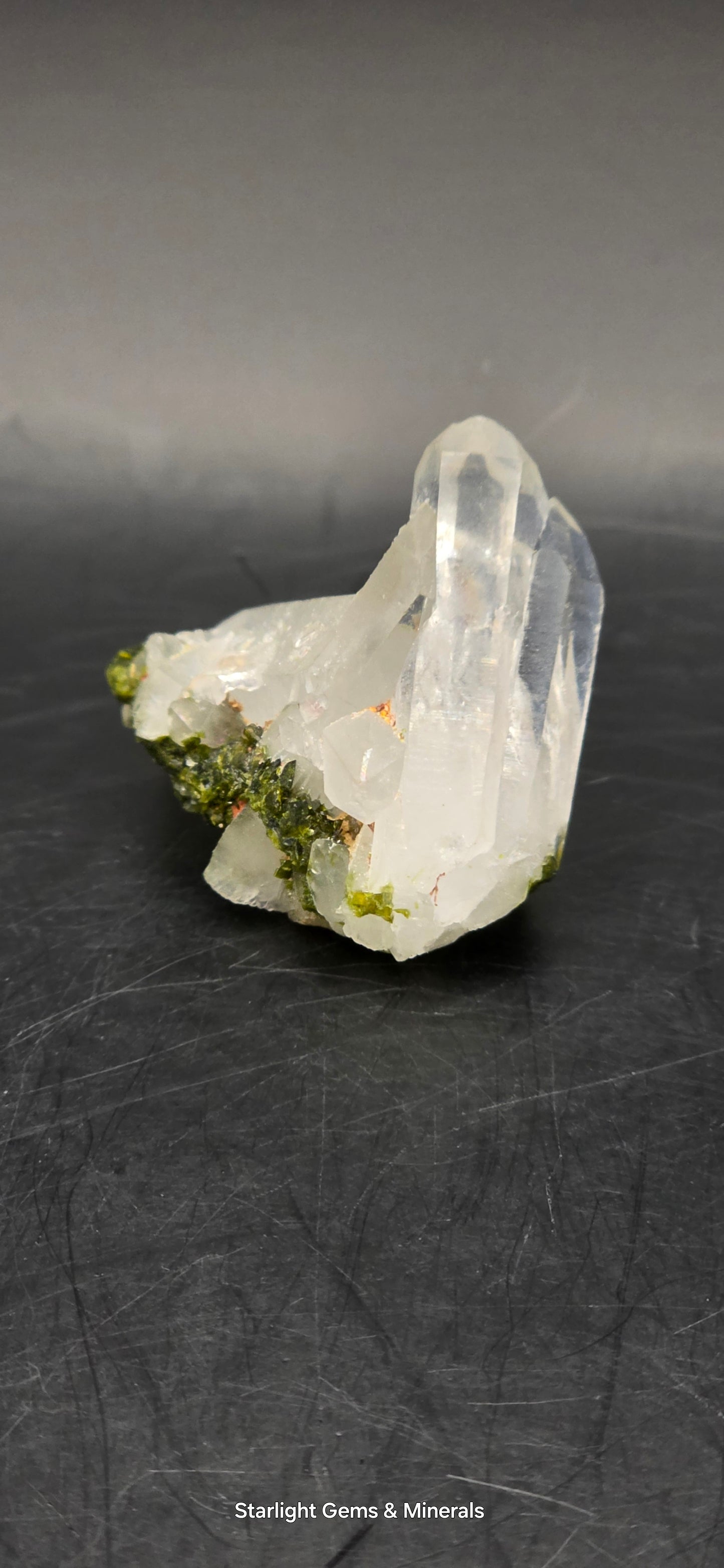 Locked Lumarian Coderite Super Seven Phantom Trinity Quartz Matrix w/ Epidote & Sprite Inclusions! Brazil