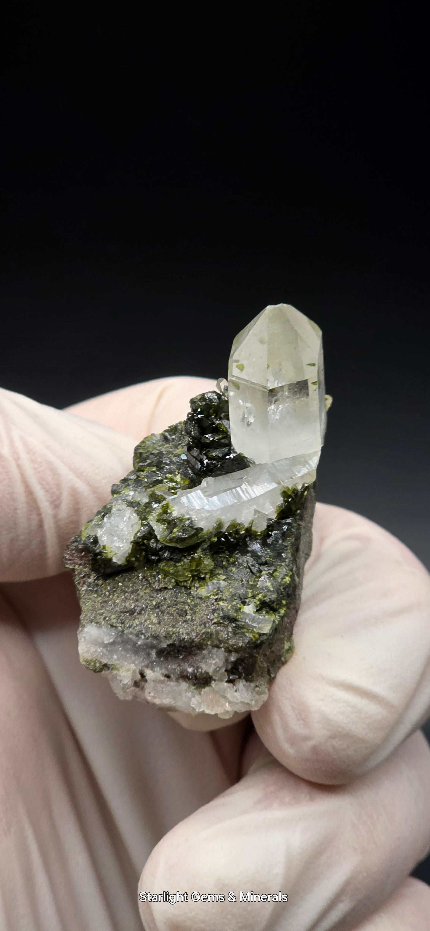 Super Seven Lumarian Phantom Quartz w/ Epidote Inclusions, on Matrix, w/ Coderite Bloom! Brazil