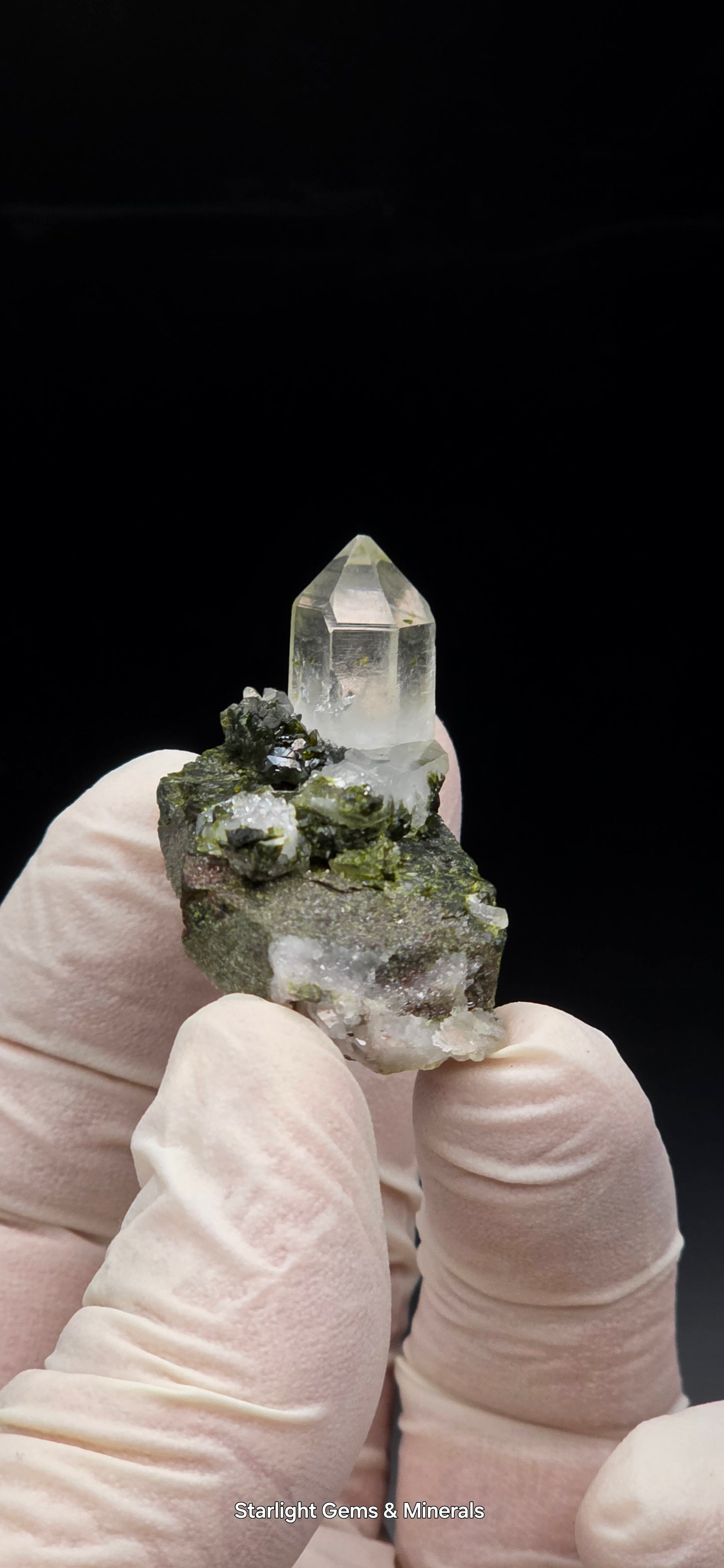 Super Seven Lumarian Phantom Quartz w/ Epidote Inclusions, on Matrix, w/ Coderite Bloom! Brazil