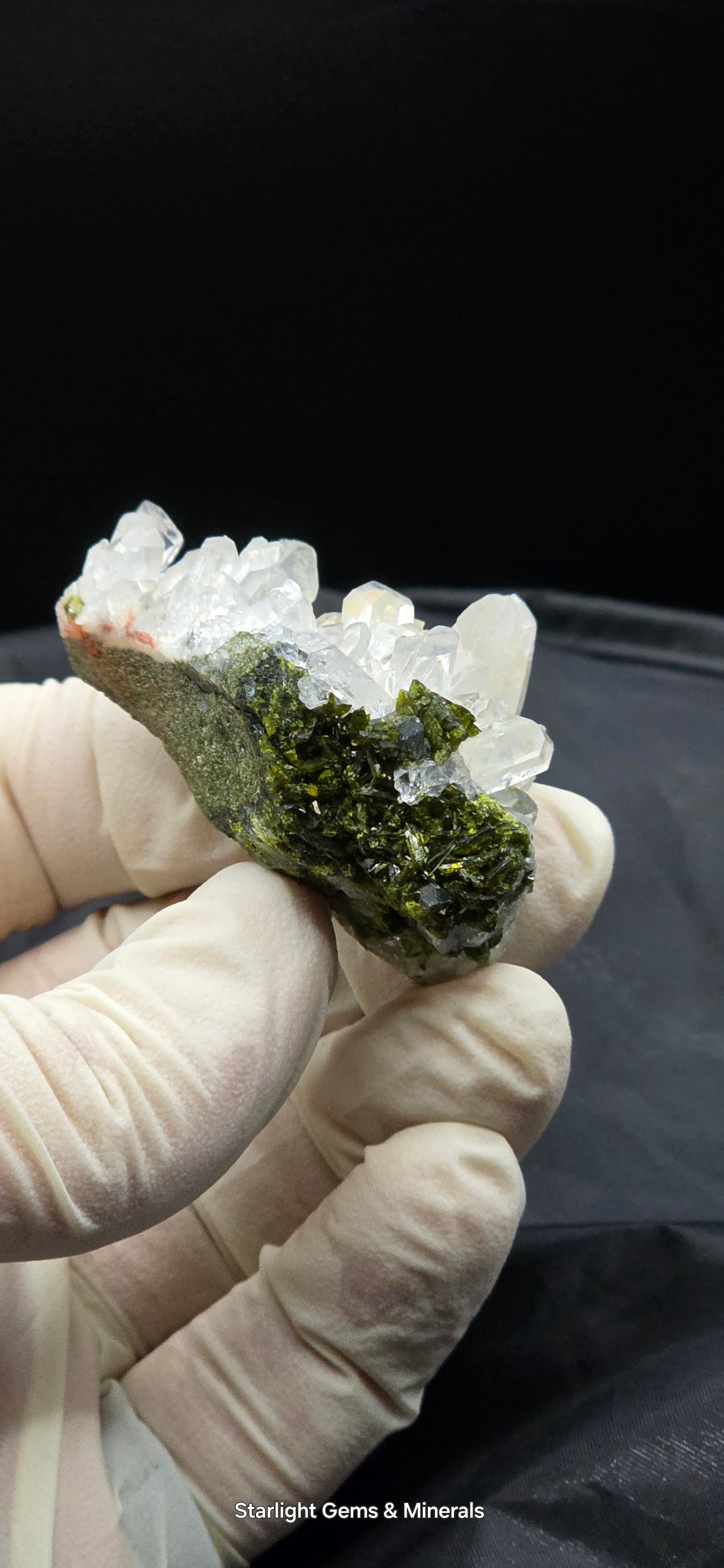 Brazilian Super Seven Quartz cluster w/ Epidote on Matrix!