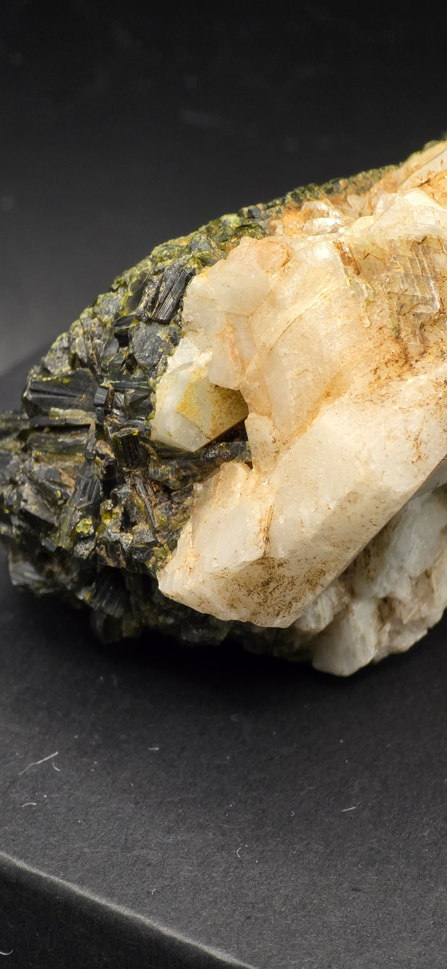 Green Tourmaline & Quartz Matrix w/Epidote  Inclusions - Brazil *5 unusual formation