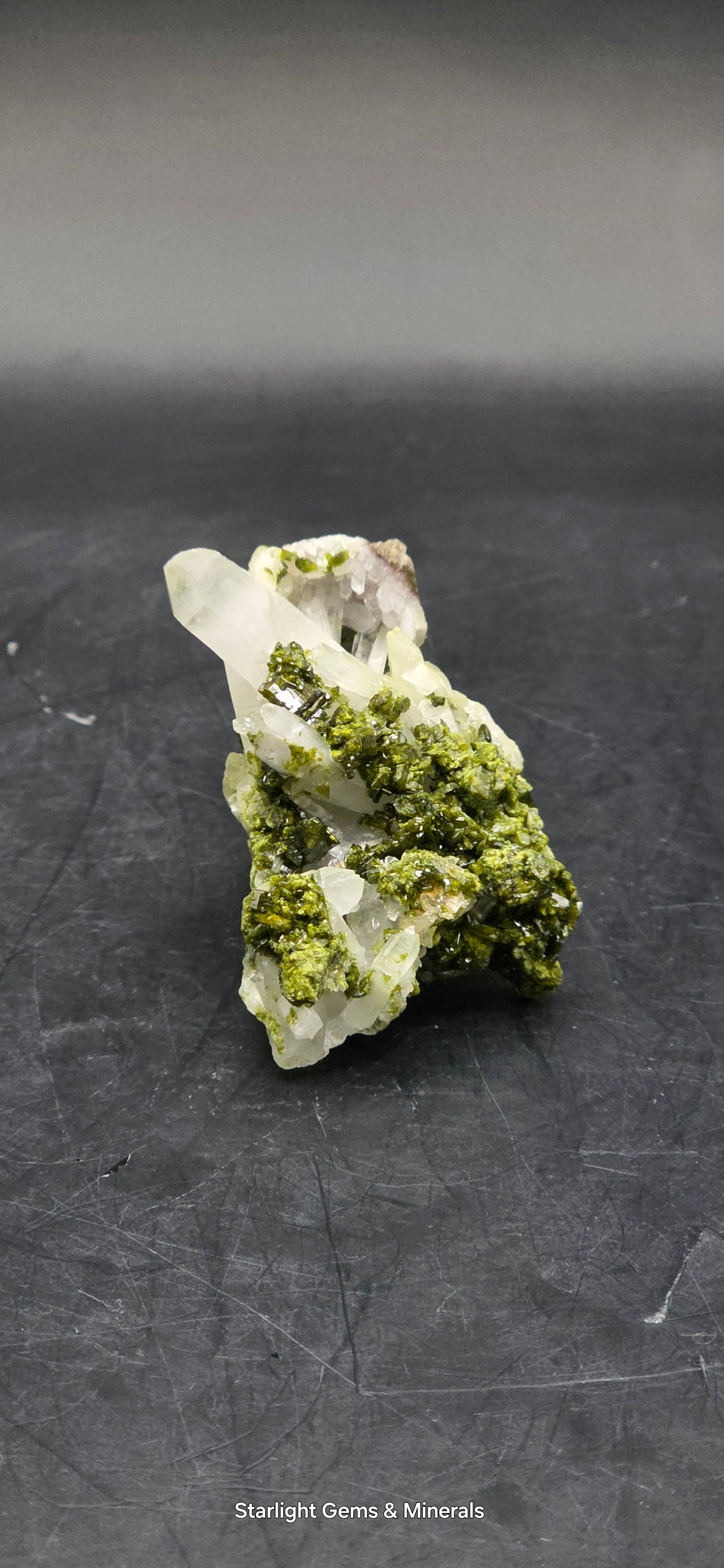 Brazilian Super Seven Coderite Quartz cluster w/ Epidote on Matrix!