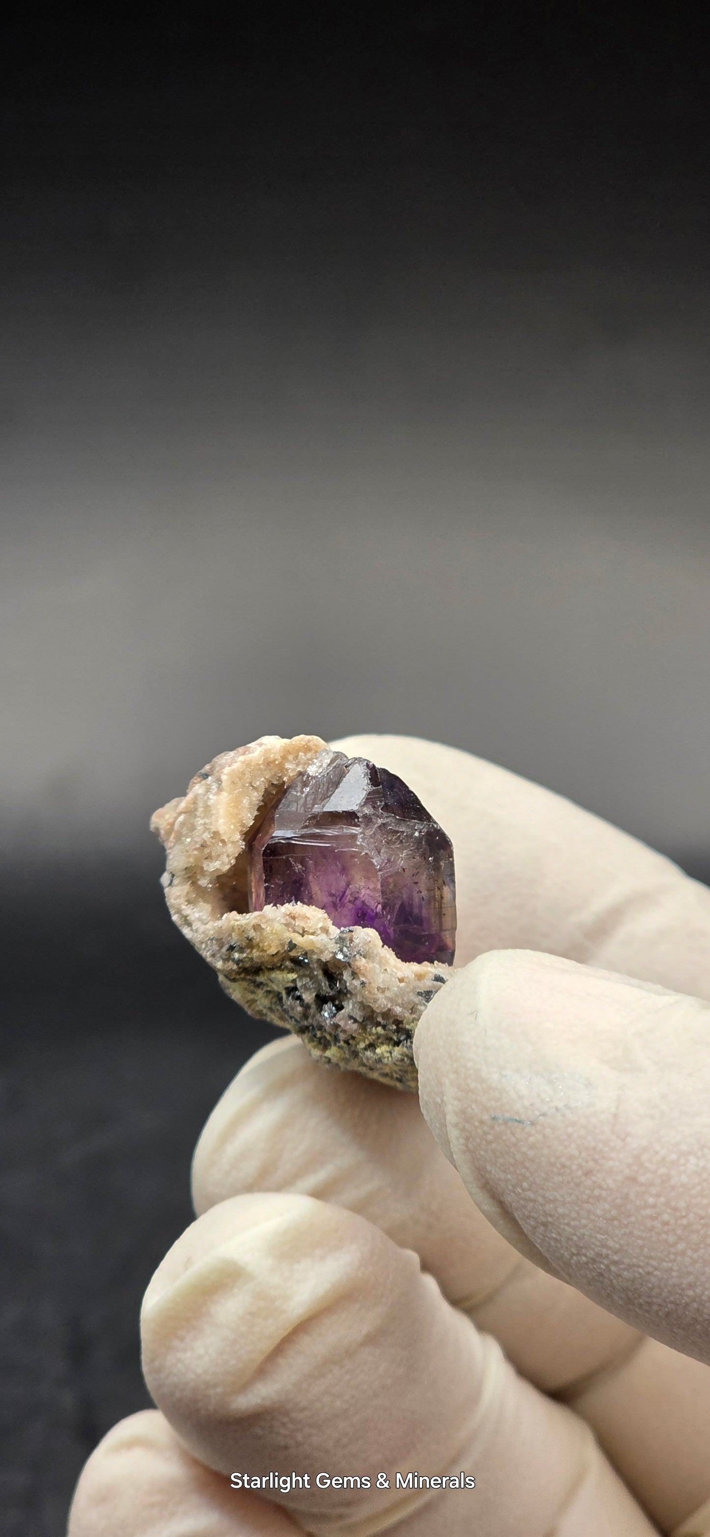 Shangaan Phantom Amethyst on Calcite Matrix Zimbabwe