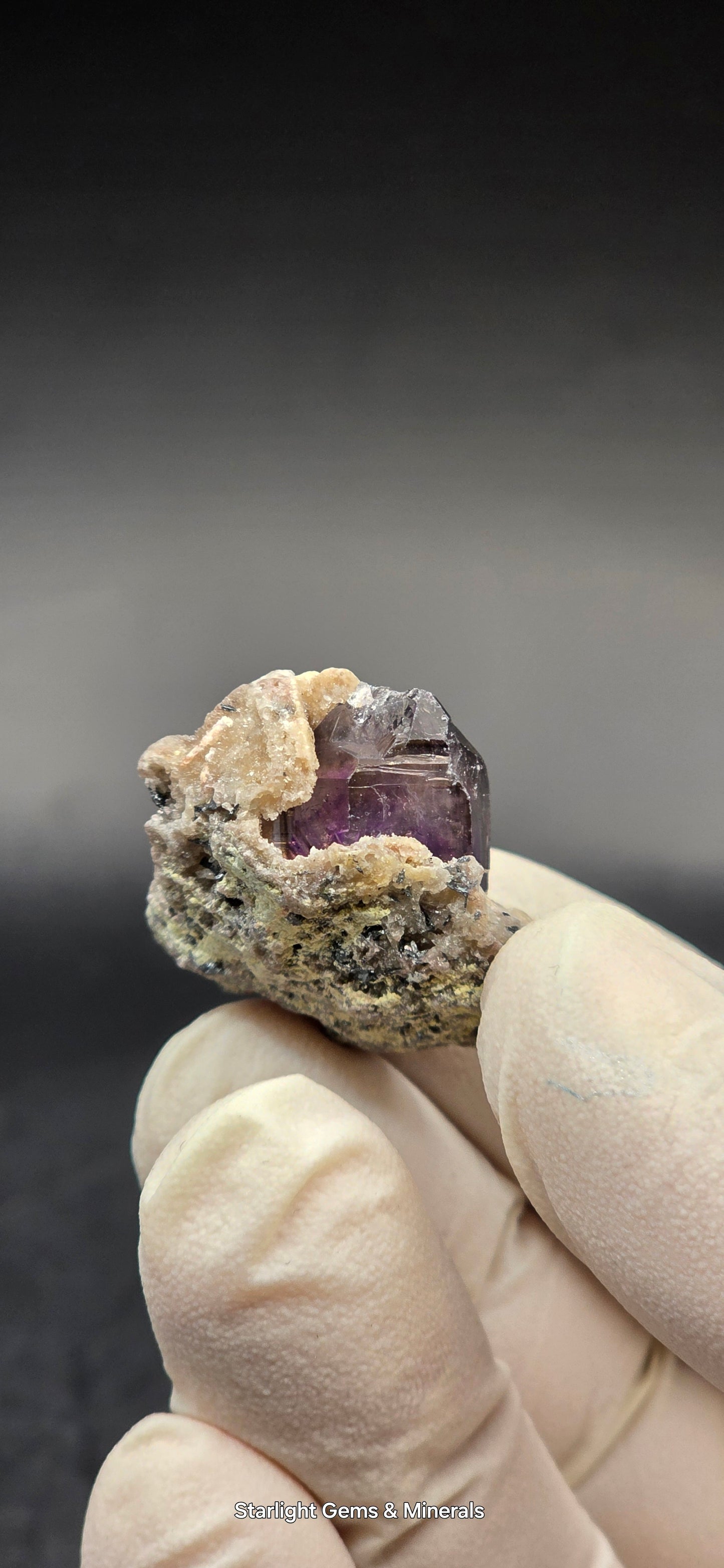 Shangaan Phantom Amethyst on Calcite Matrix Zimbabwe