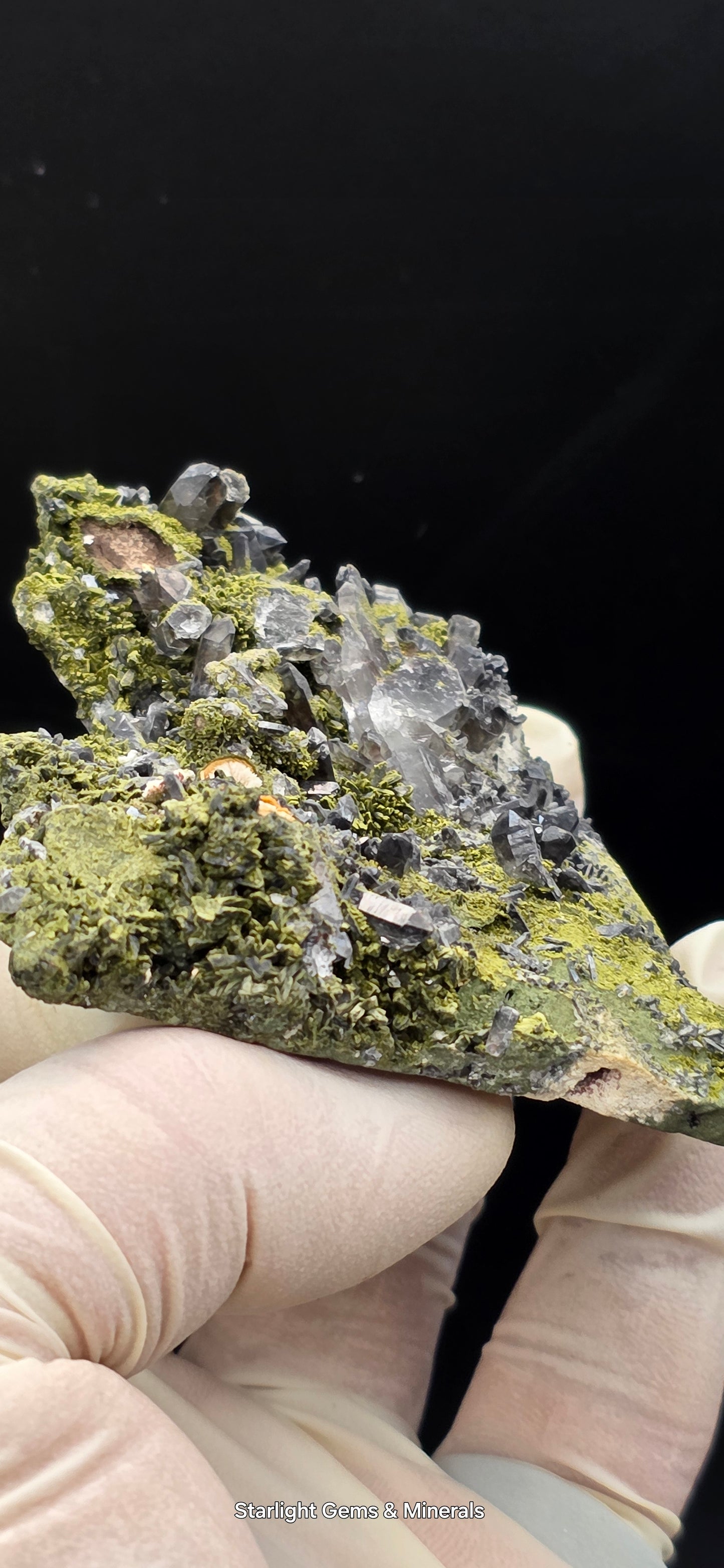 Epidote and Chlorite Included Brazilian Super Seven Quartz Matrix Forest!