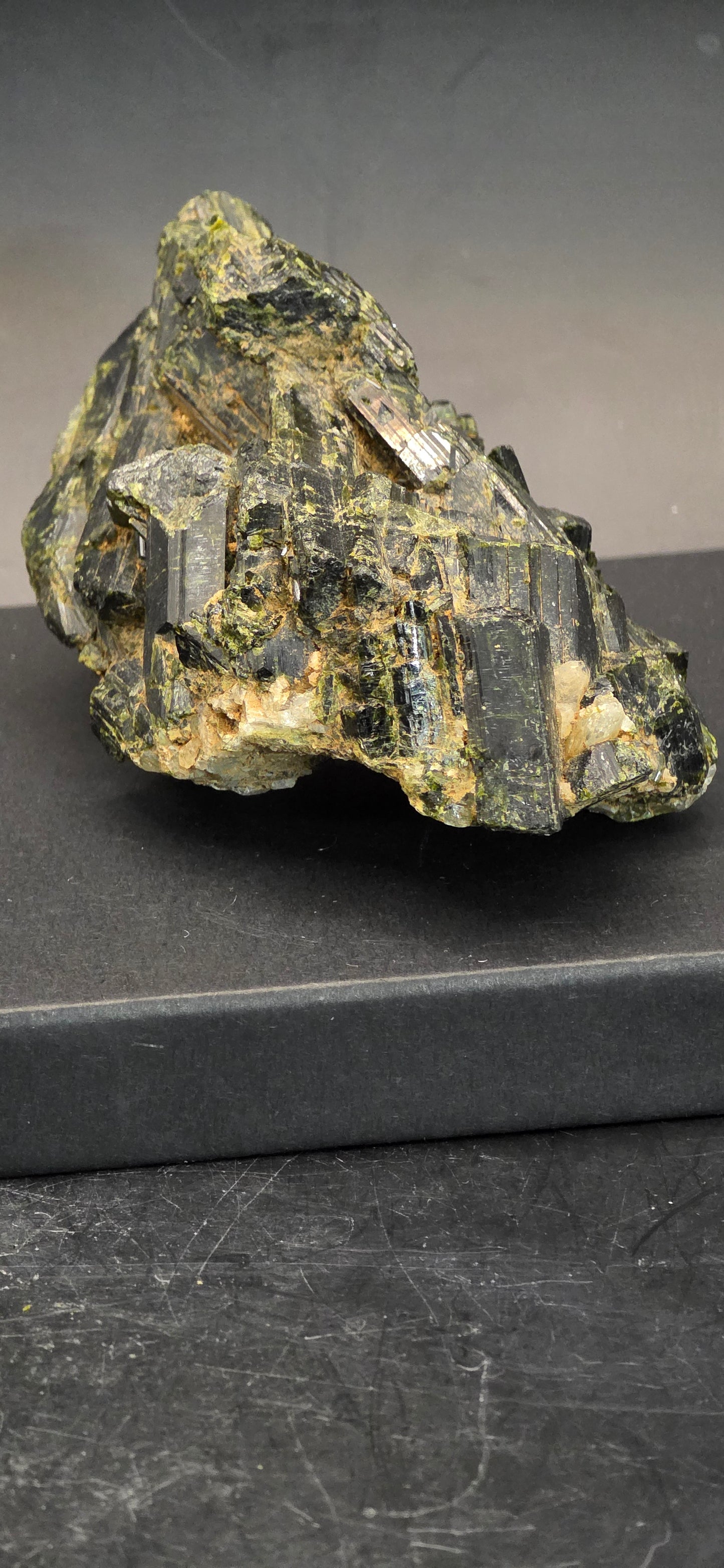 Green Tourmaline Matrix w/Epidote - Brazil *3