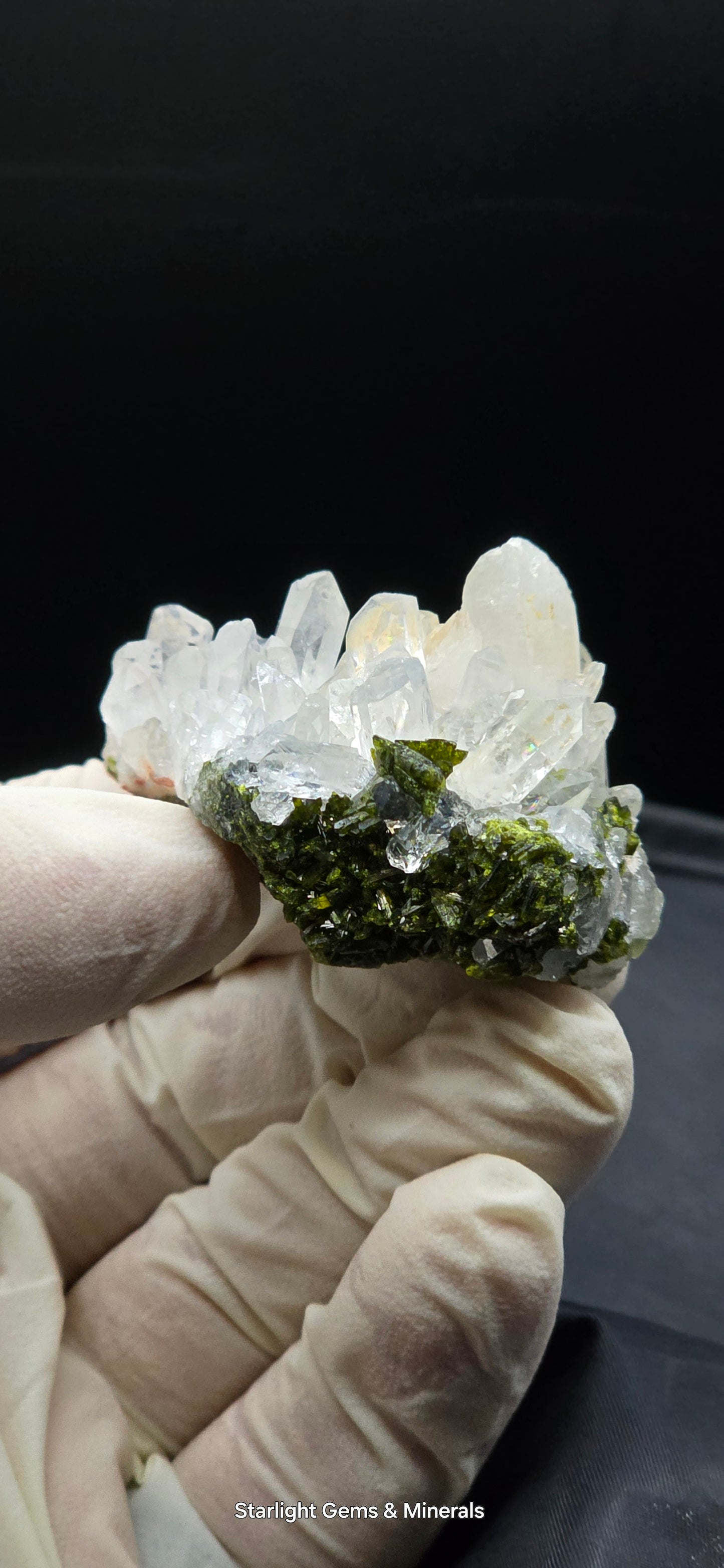 Brazilian Super Seven Quartz cluster w/ Epidote on Matrix!