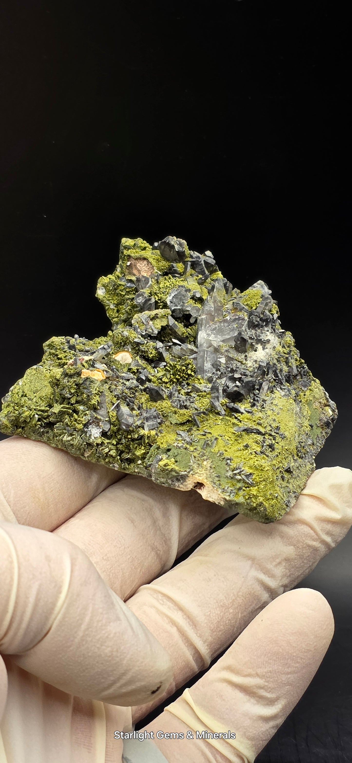 Epidote and Chlorite Included Brazilian Super Seven Quartz Matrix Forest!