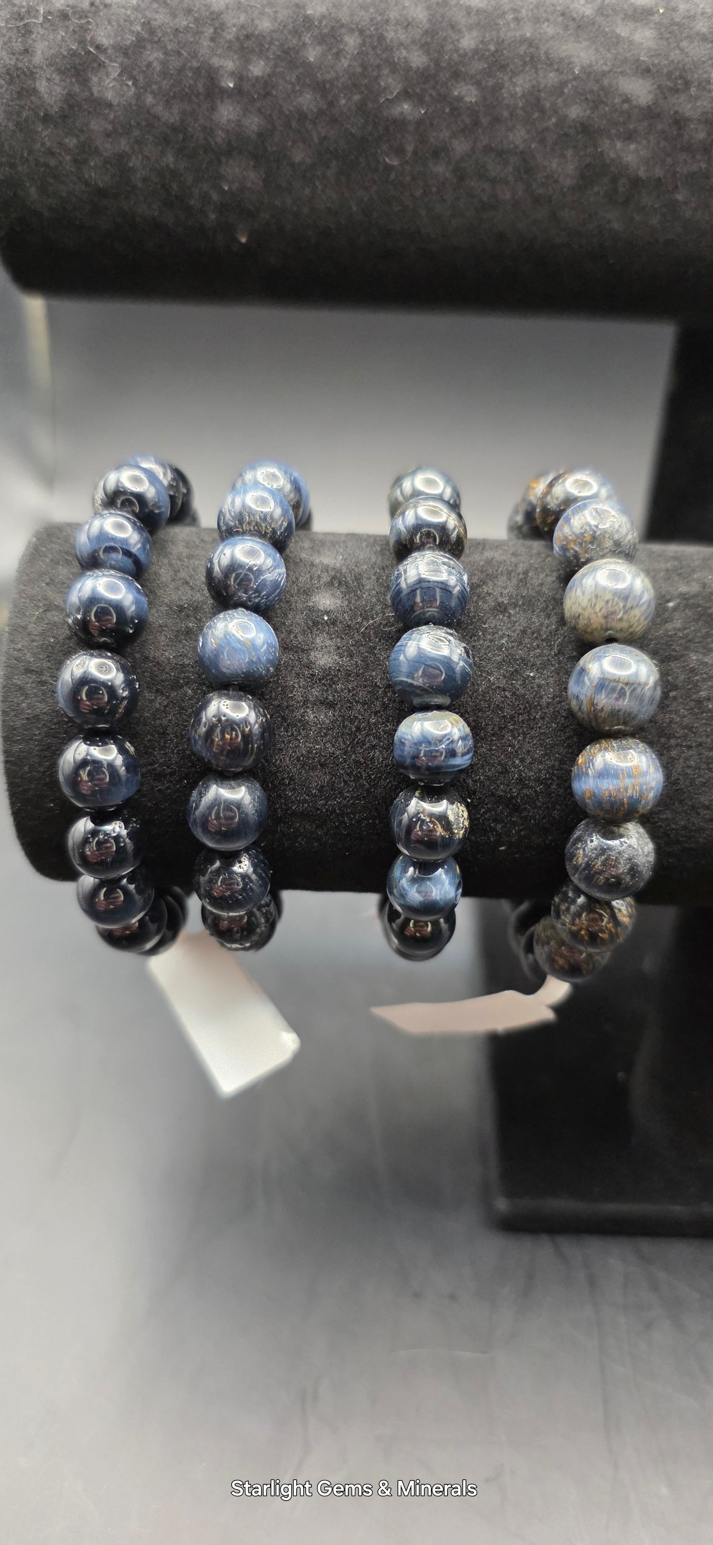 Vivid Blue Tiger Eye Bracelet,(L).