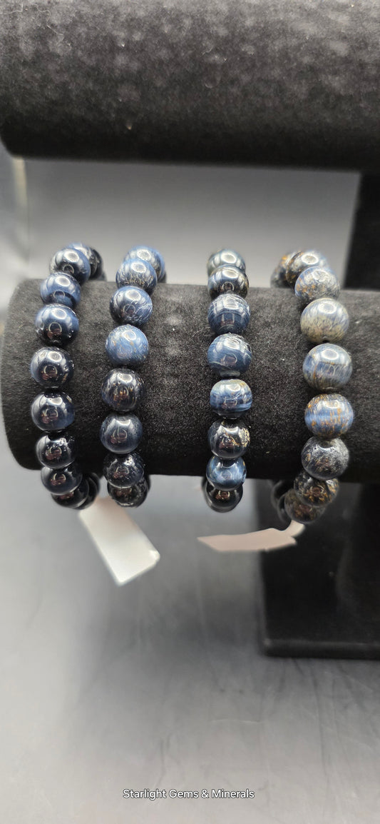 Vivid Blue Tiger Eye Bracelet,(L).