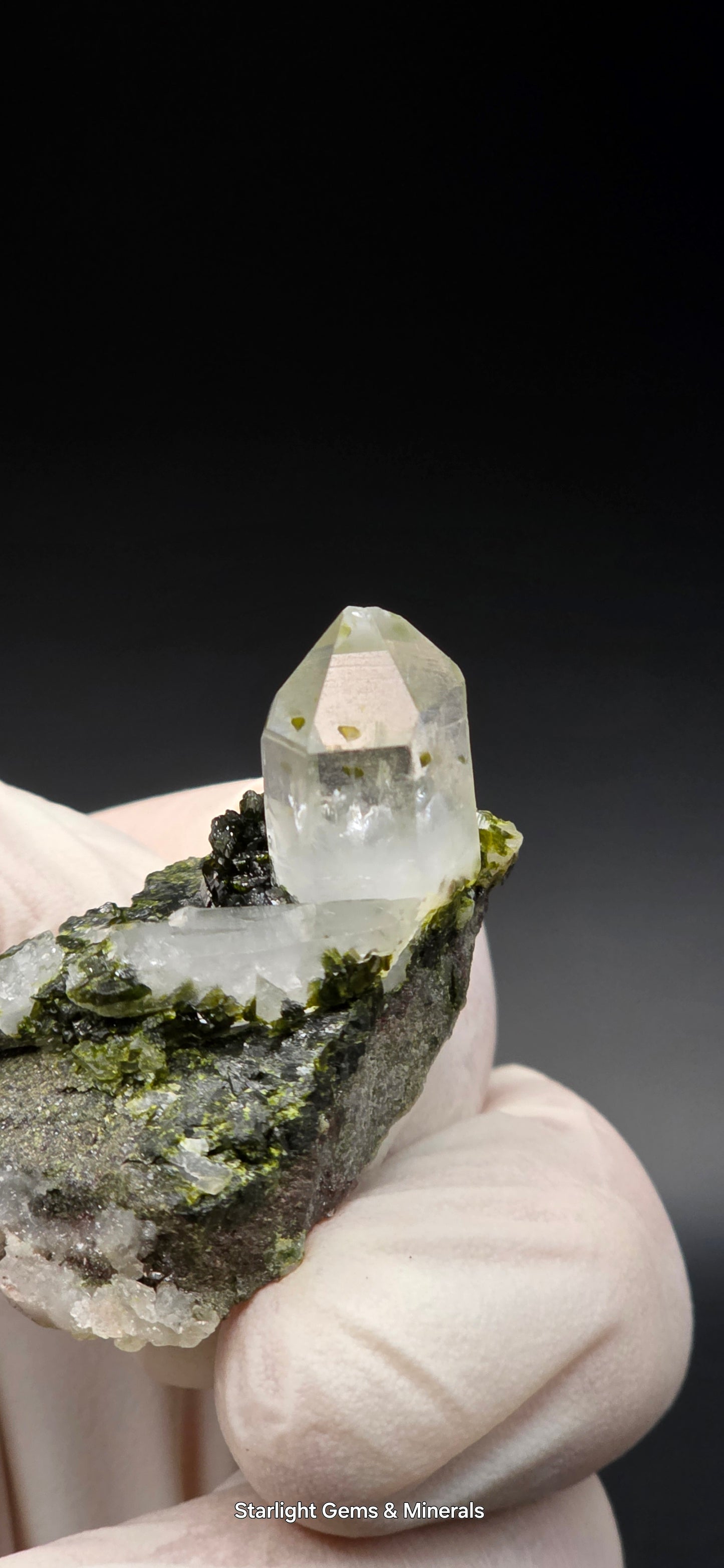 Super Seven Lumarian Phantom Quartz w/ Epidote Inclusions, on Matrix, w/ Coderite Bloom! Brazil