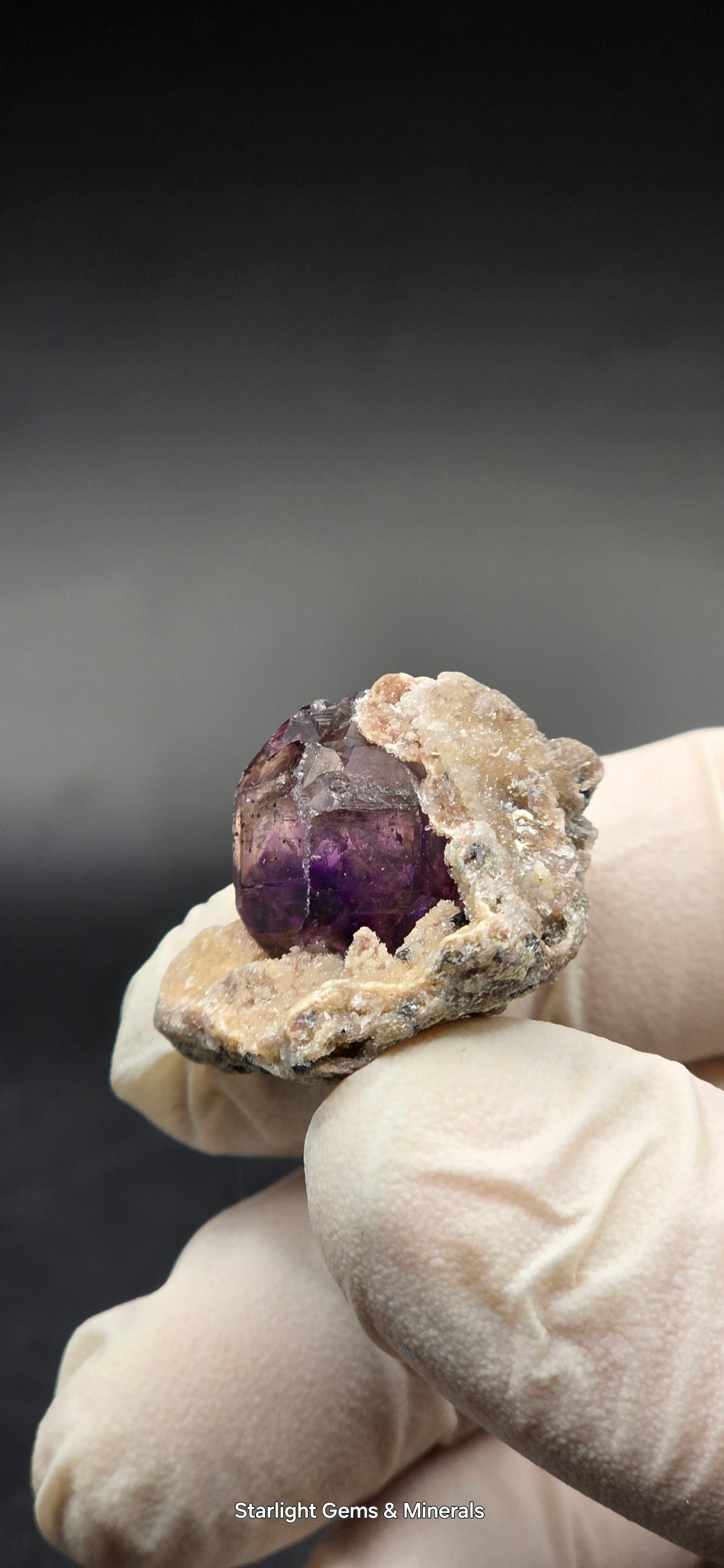 Shangaan Phantom Amethyst on Calcite Matrix Zimbabwe