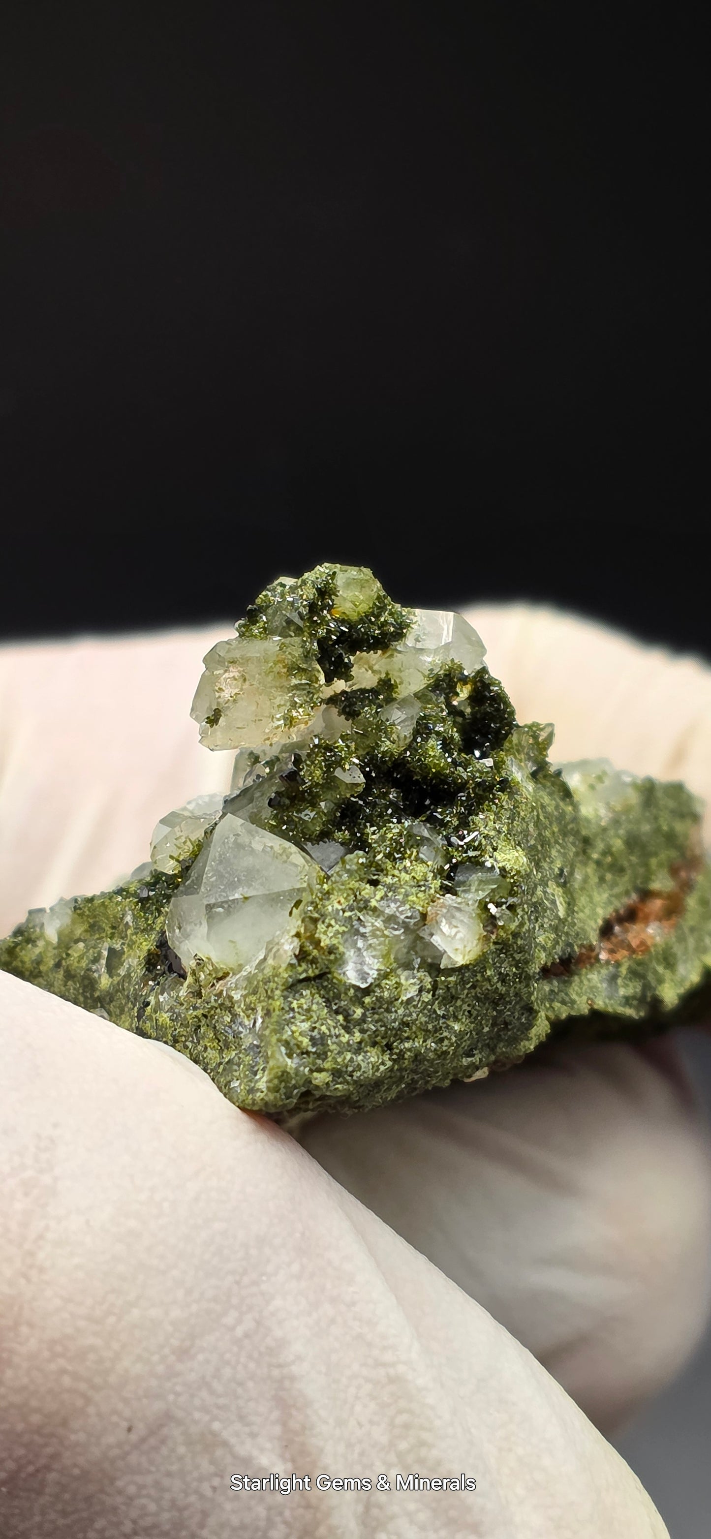 Breathtaking Coderite Quartz on Epidote Matrix!