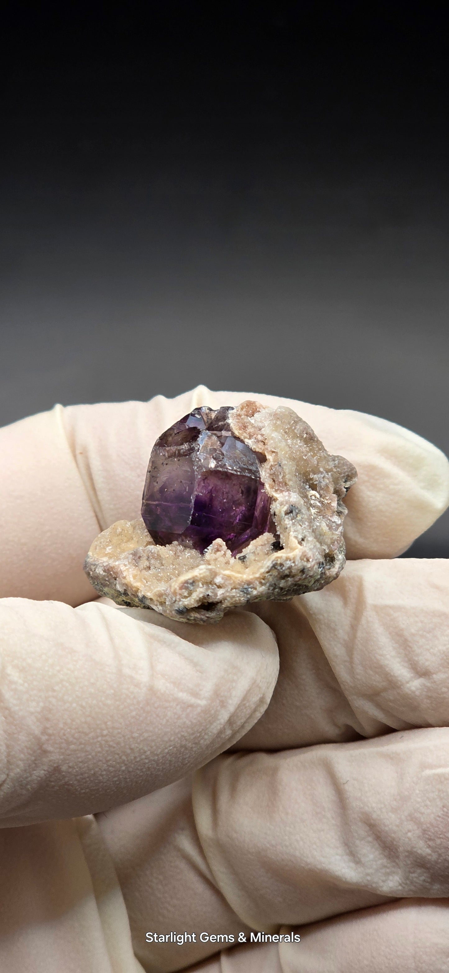 Shangaan Phantom Amethyst on Calcite Matrix Zimbabwe
