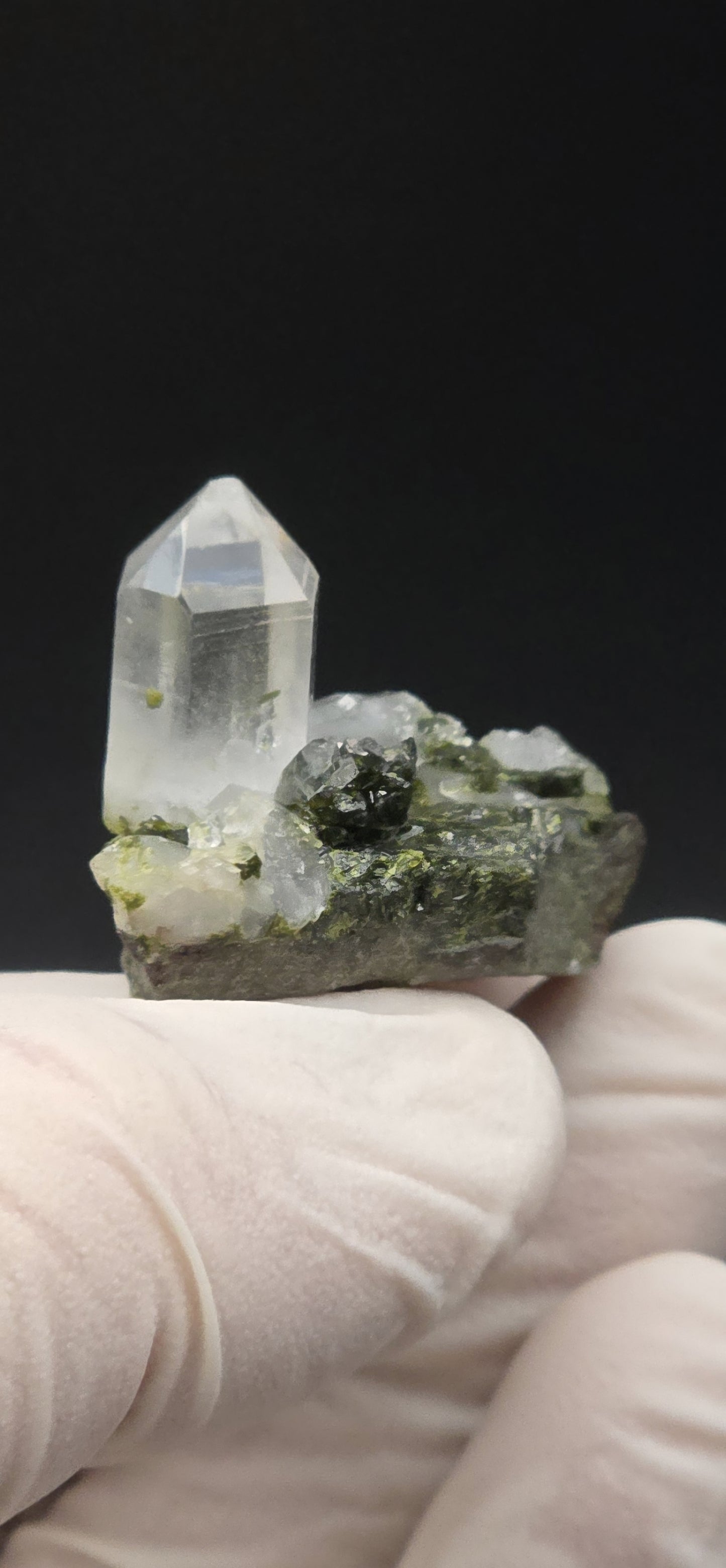 Super Seven Lumarian Phantom Quartz w/ Epidote Inclusions, on Matrix, w/ Coderite Bloom! Brazil