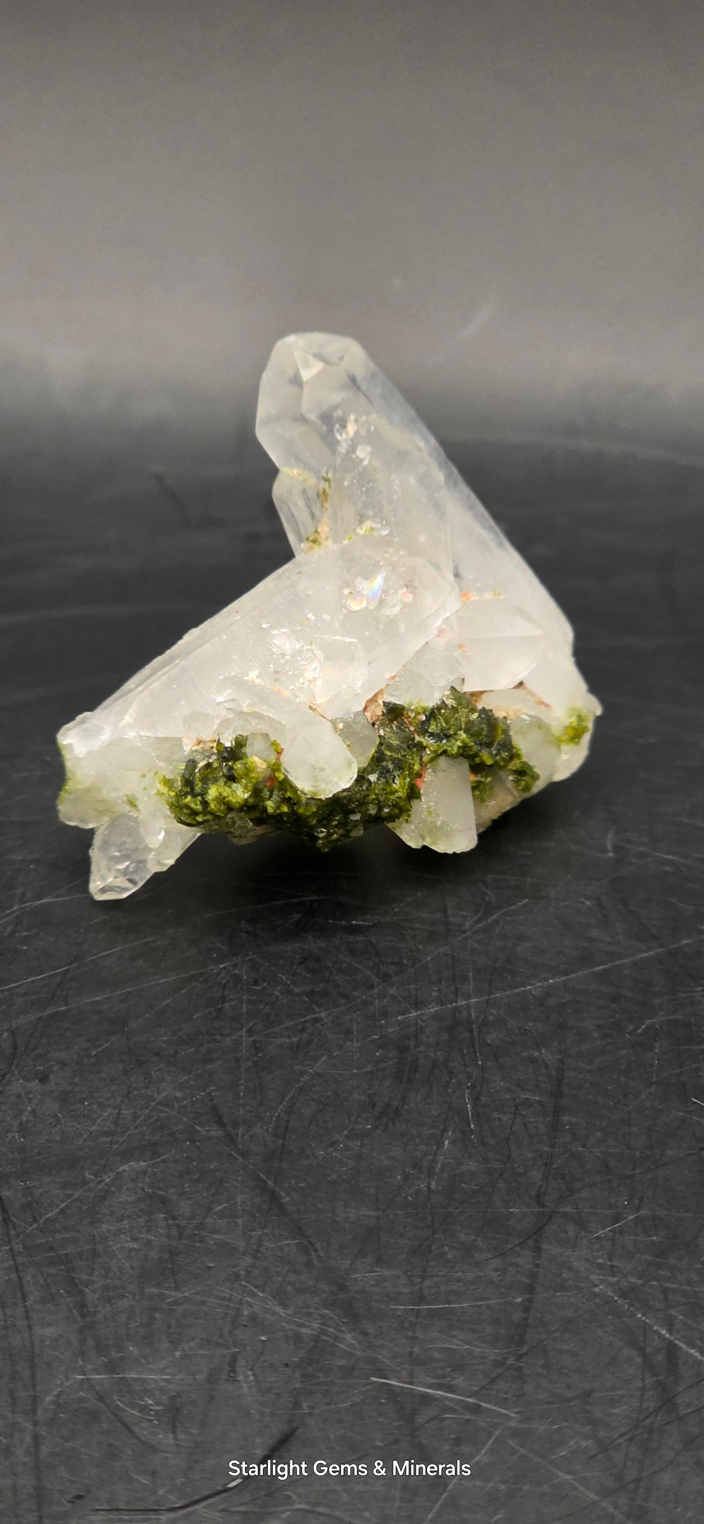 Locked Lumarian Coderite Super Seven Phantom Trinity Quartz Matrix w/ Epidote & Sprite Inclusions! Brazil