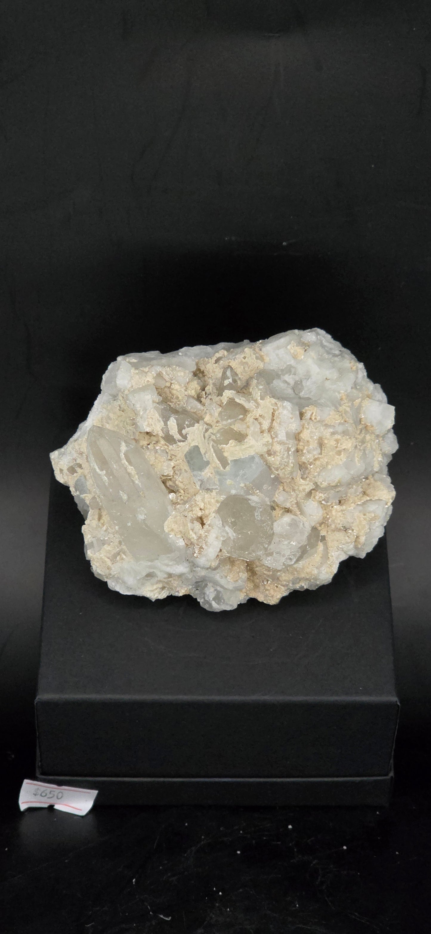 Erongo Region Namibian Aquamarine Matrix w/ Beautiful Micha, Quartz, Stunning UV/PL Calcite Coating, and Fluorite.As the primary crystals