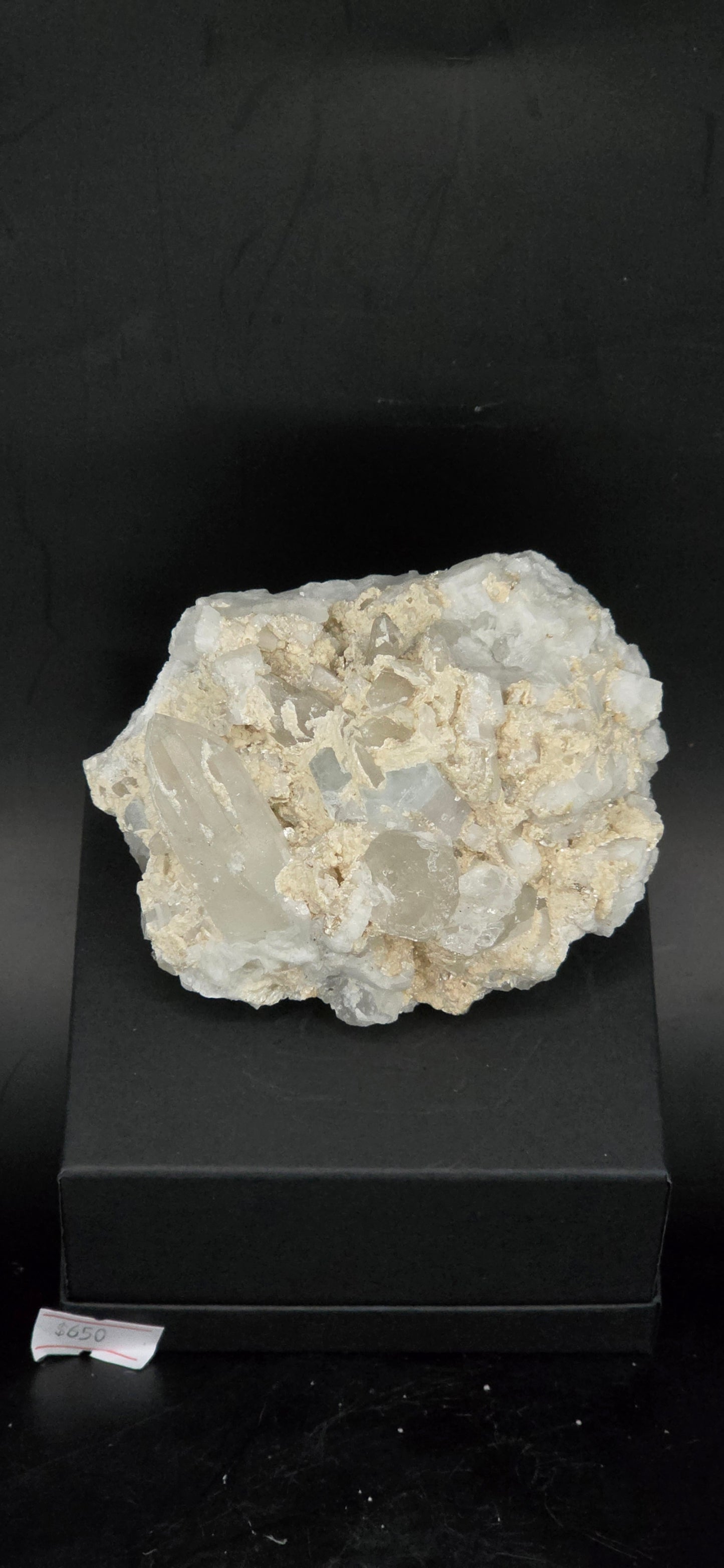 Erongo Region Namibian Aquamarine Matrix w/ Beautiful Micha, Quartz, Stunning UV/PL Calcite Coating, and Fluorite.As the primary crystals